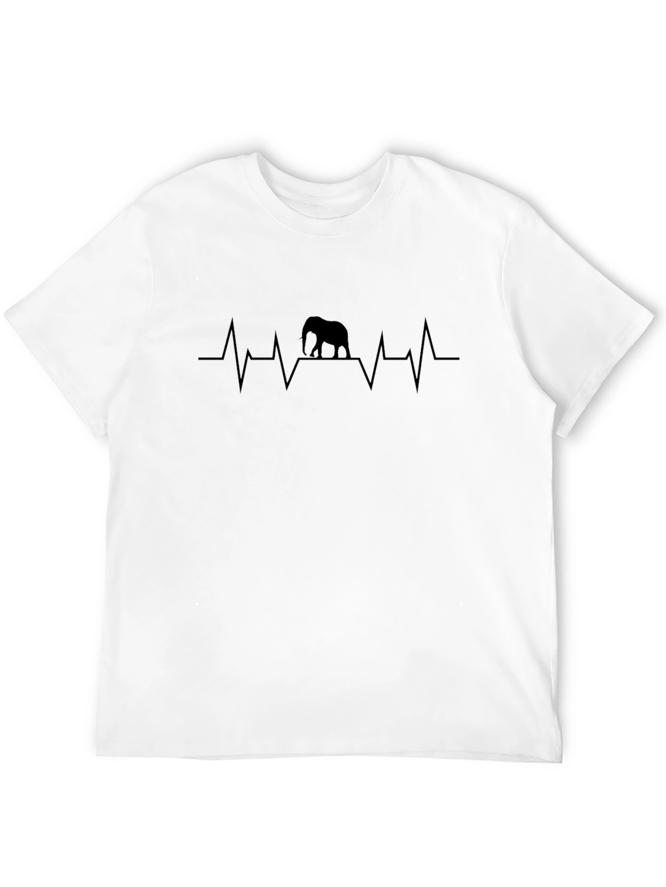 Elephant Heartbeat T-Shirt - Black Cotton Tee