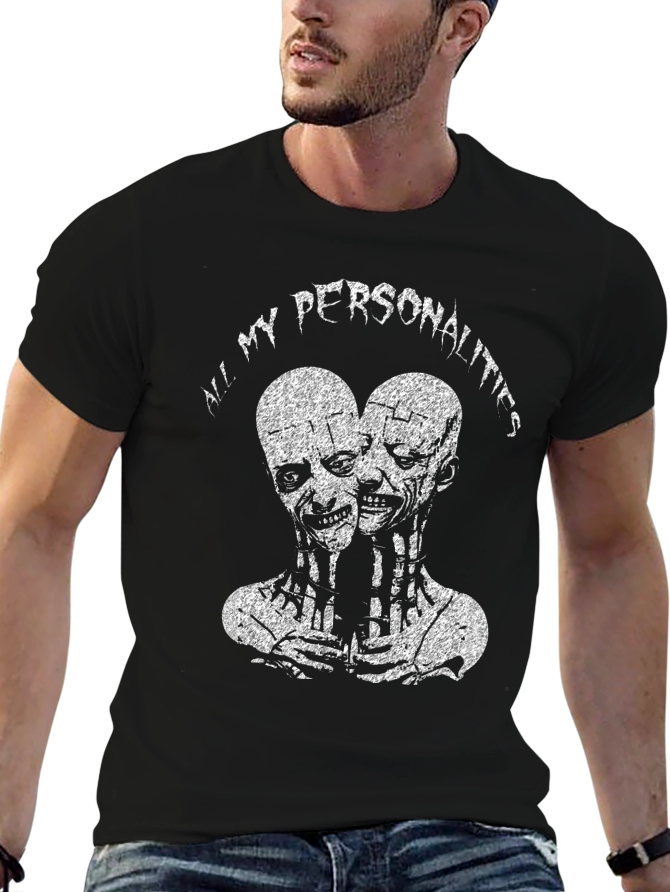 All My Personalities Graphic Tee - Black Cotton T-Shirt