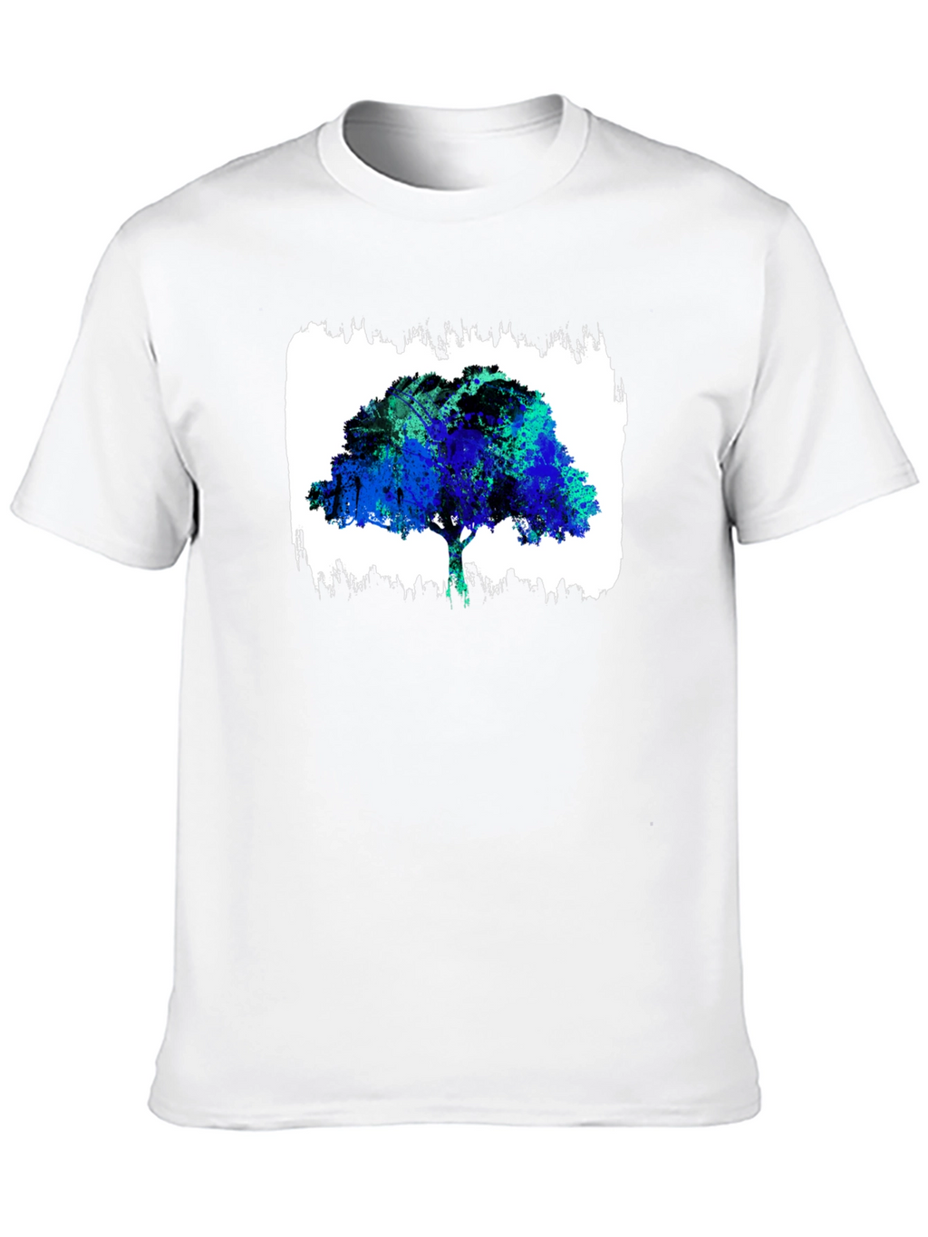 Abstract Tree Graphic Black T-Shirt