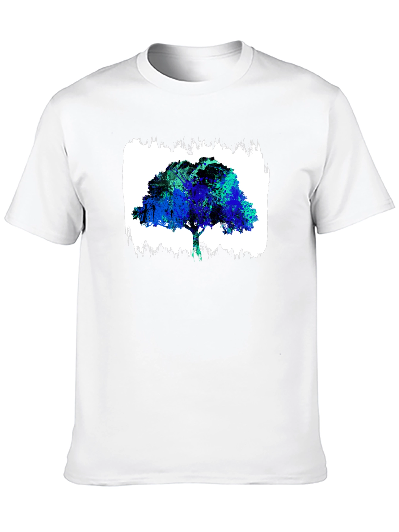 Abstract Tree Graphic Black T-Shirt