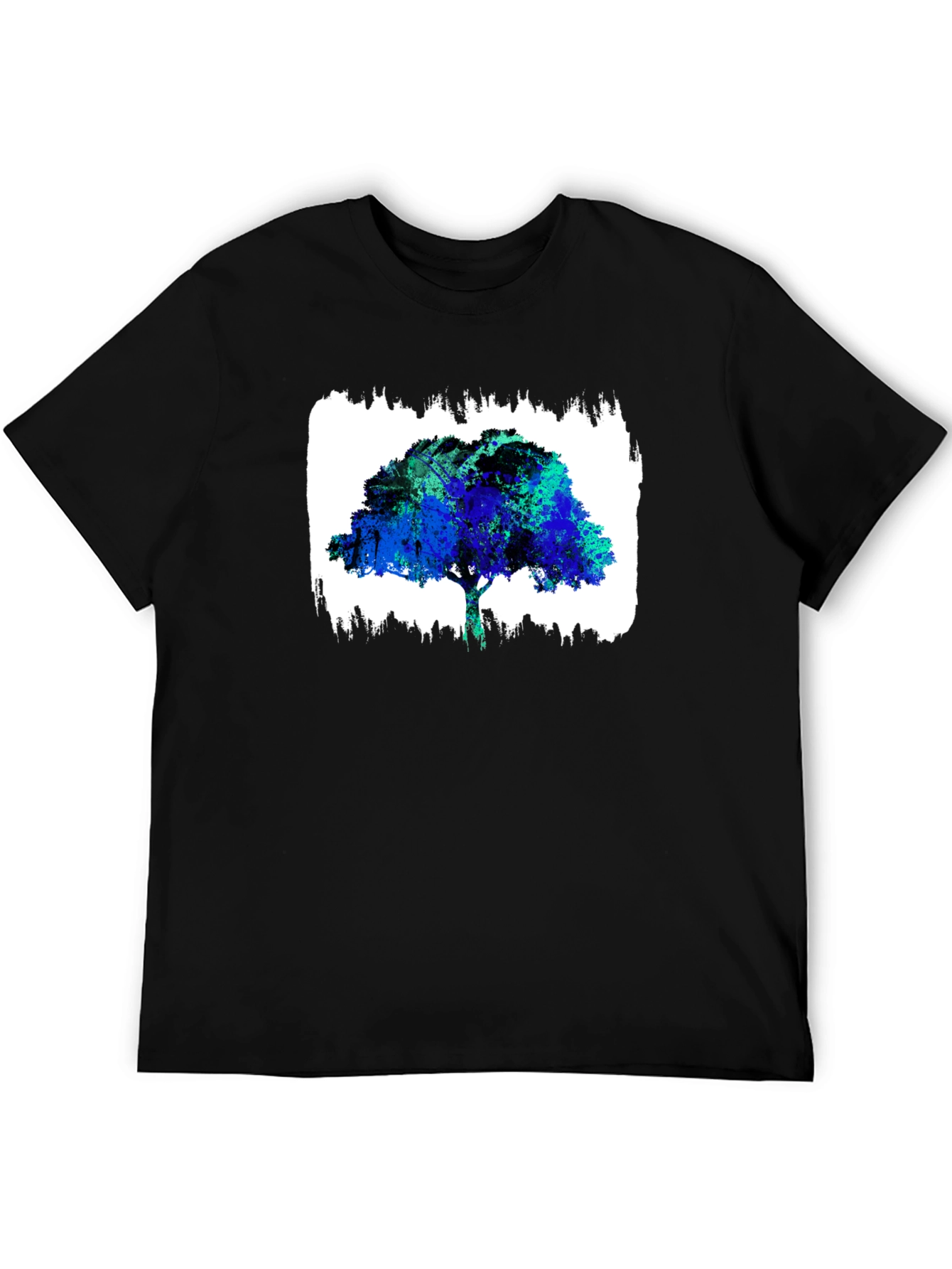 Abstract Tree Graphic Black T-Shirt