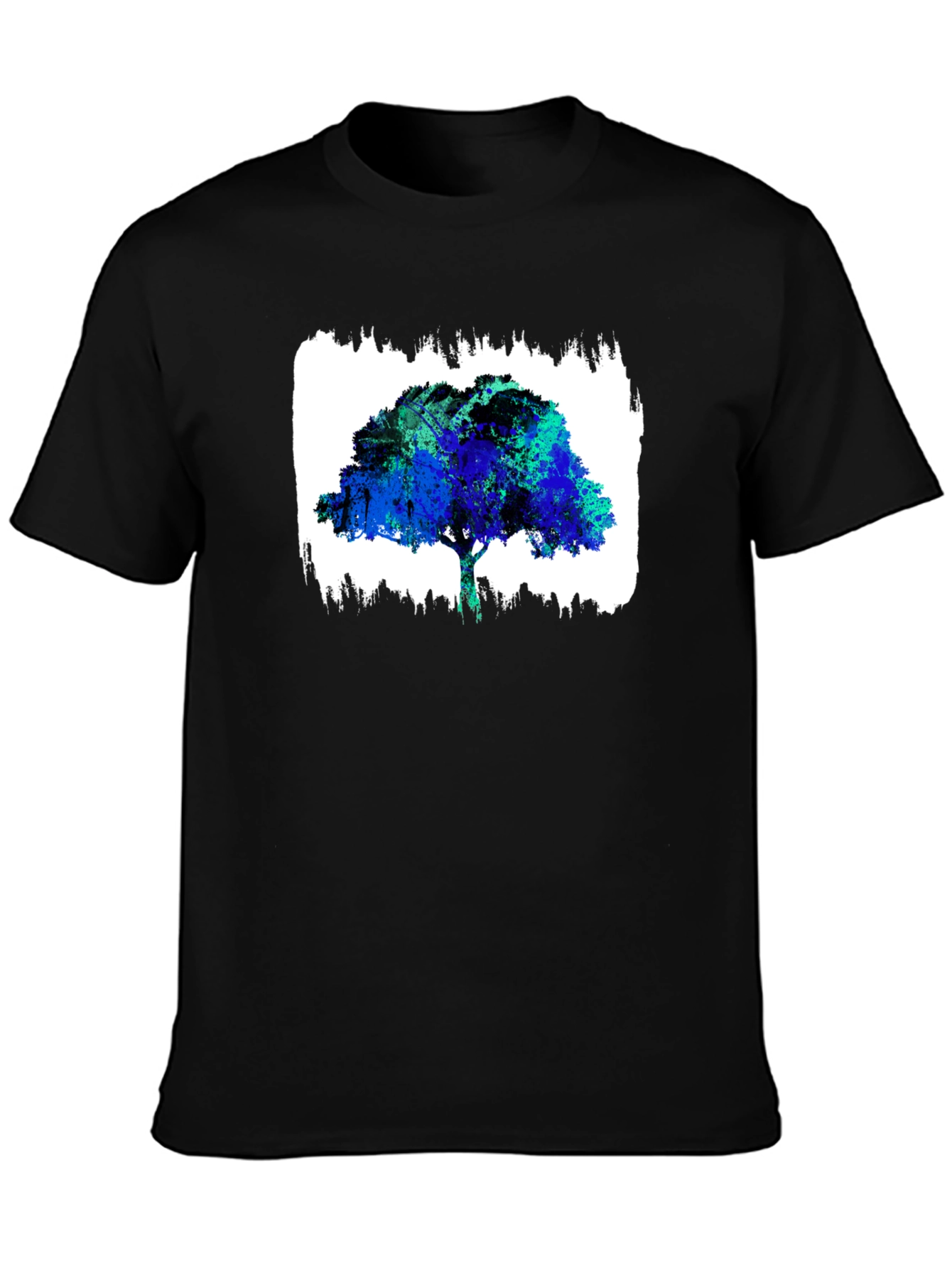 Abstract Tree Graphic Black T-Shirt