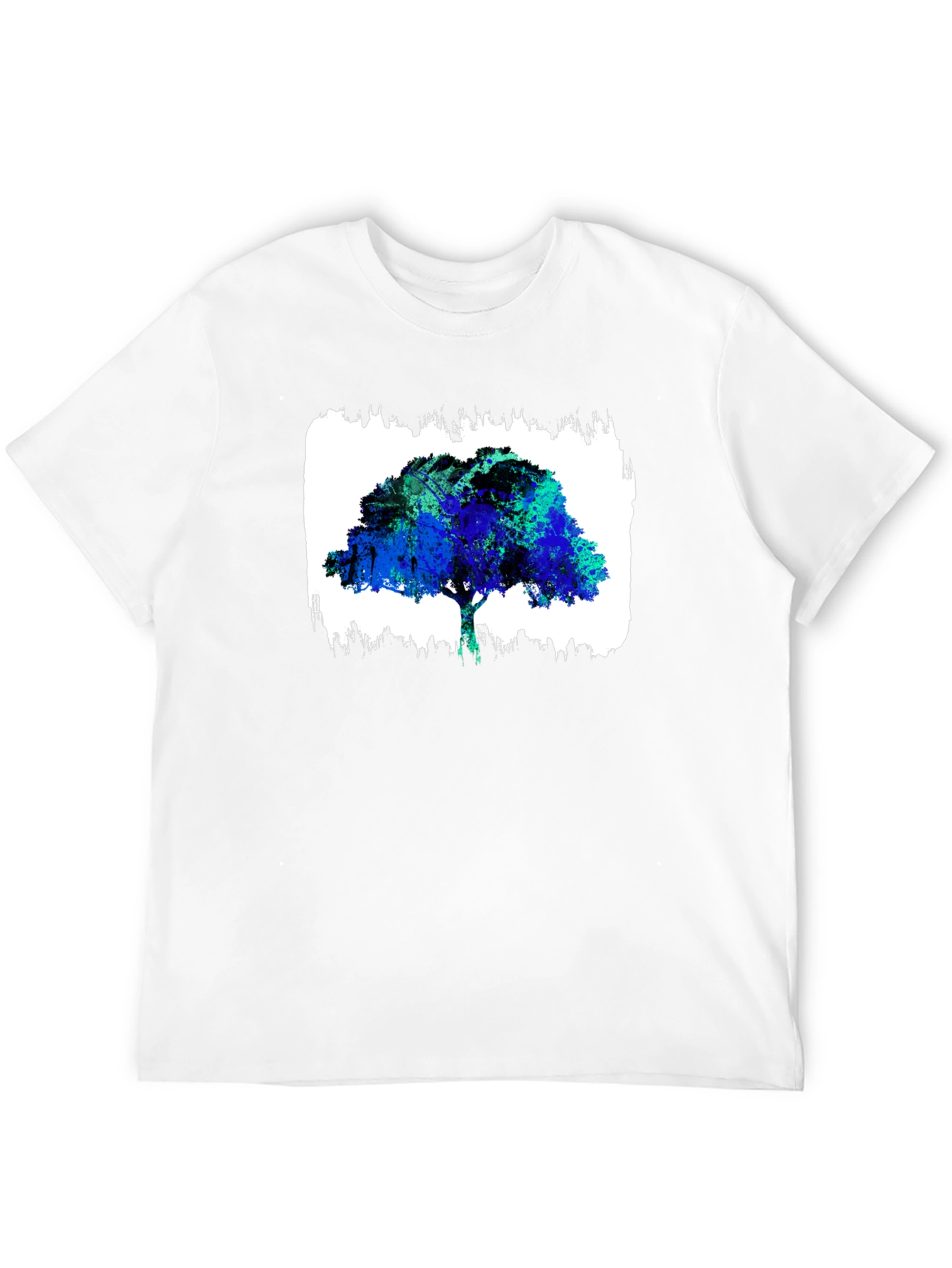 Abstract Tree Graphic Black T-Shirt
