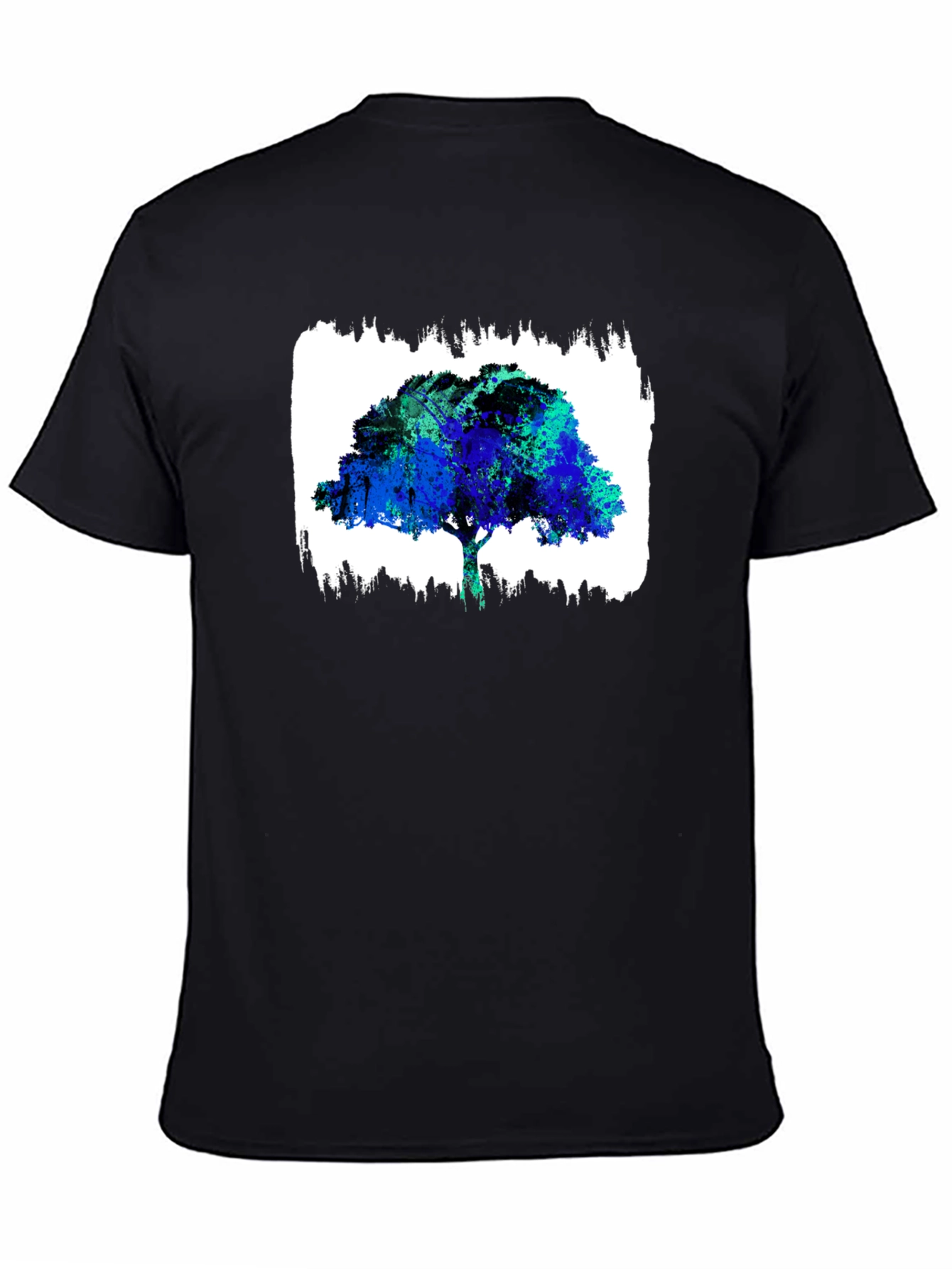 Abstract Tree Graphic Black T-Shirt