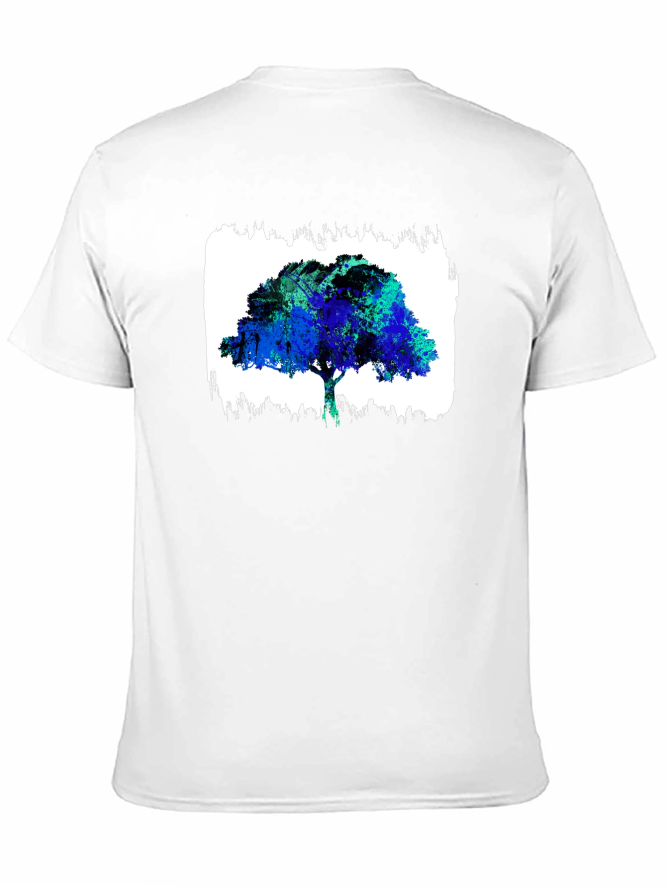 Abstract Tree Graphic Black T-Shirt