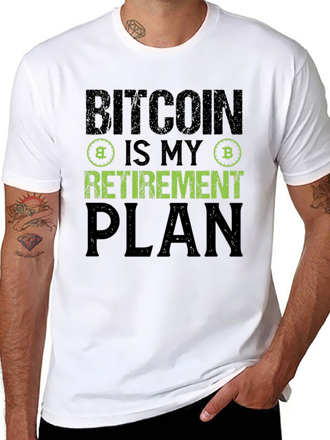 Bitcoin Retirement Plan Black T-Shirt Crypto Investor