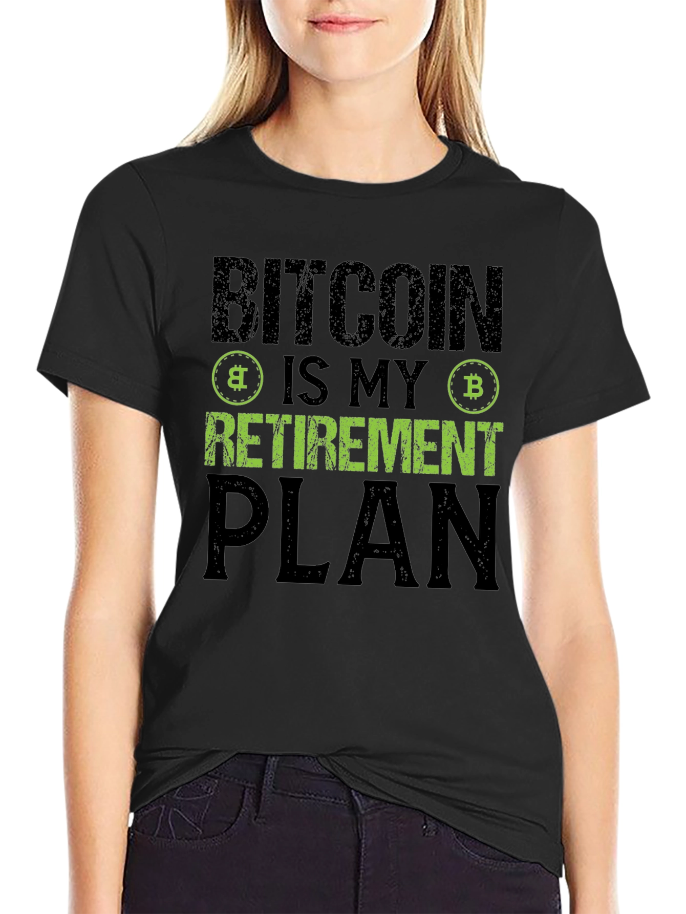 Bitcoin Retirement Plan Black T-Shirt Crypto Investor