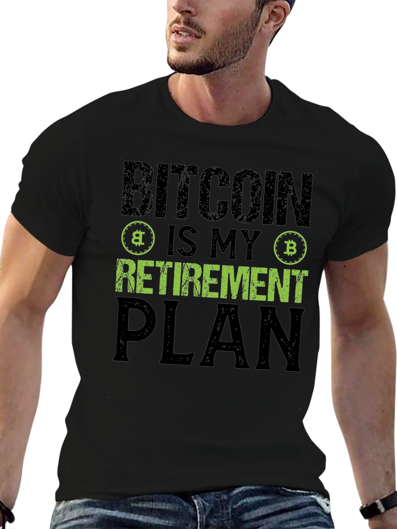 Bitcoin Retirement Plan Black T-Shirt Crypto Investor