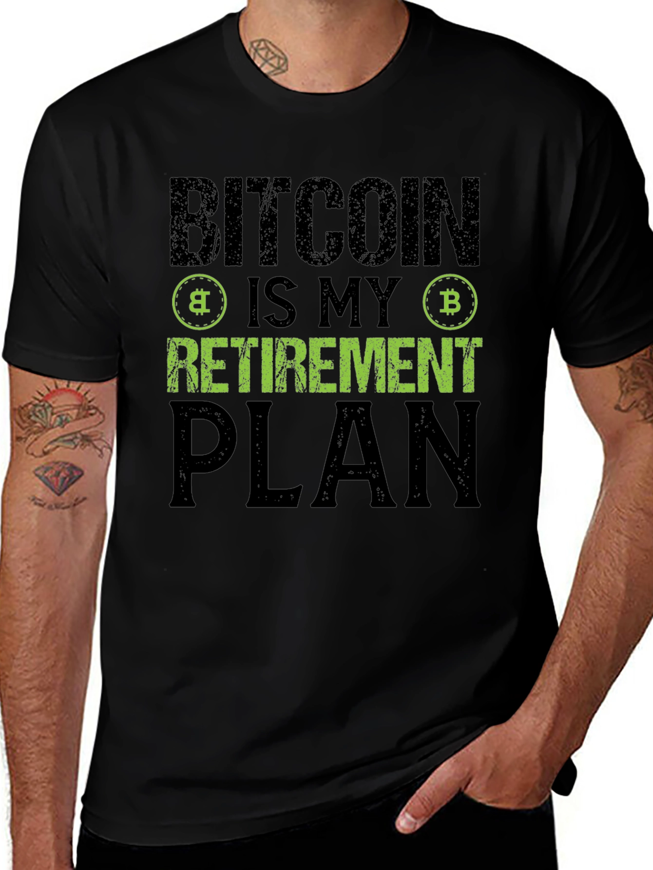 Bitcoin Retirement Plan Black T-Shirt Crypto Investor
