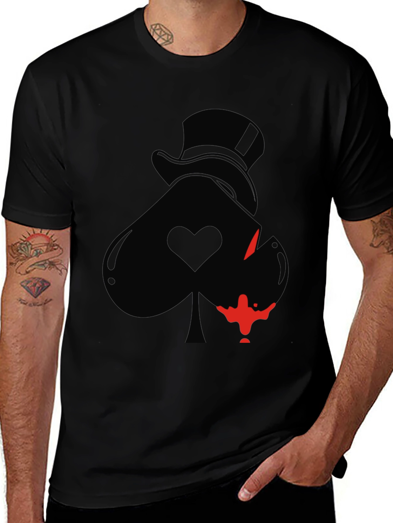 Ace Spade T-Shirt - Dark Humor Style