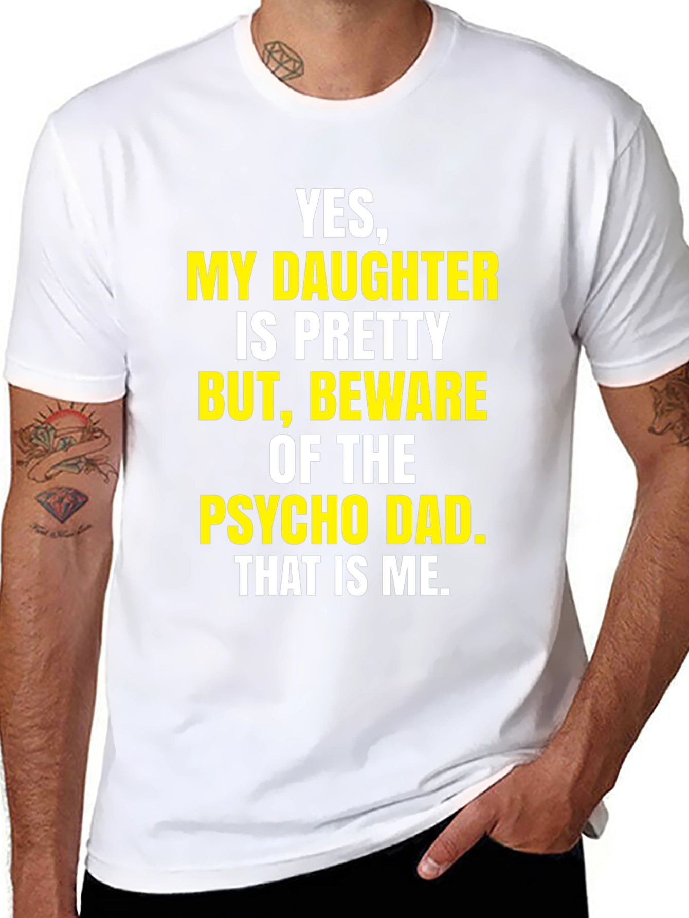 Beware Psycho Dad T-Shirt Funny Dad Tee
