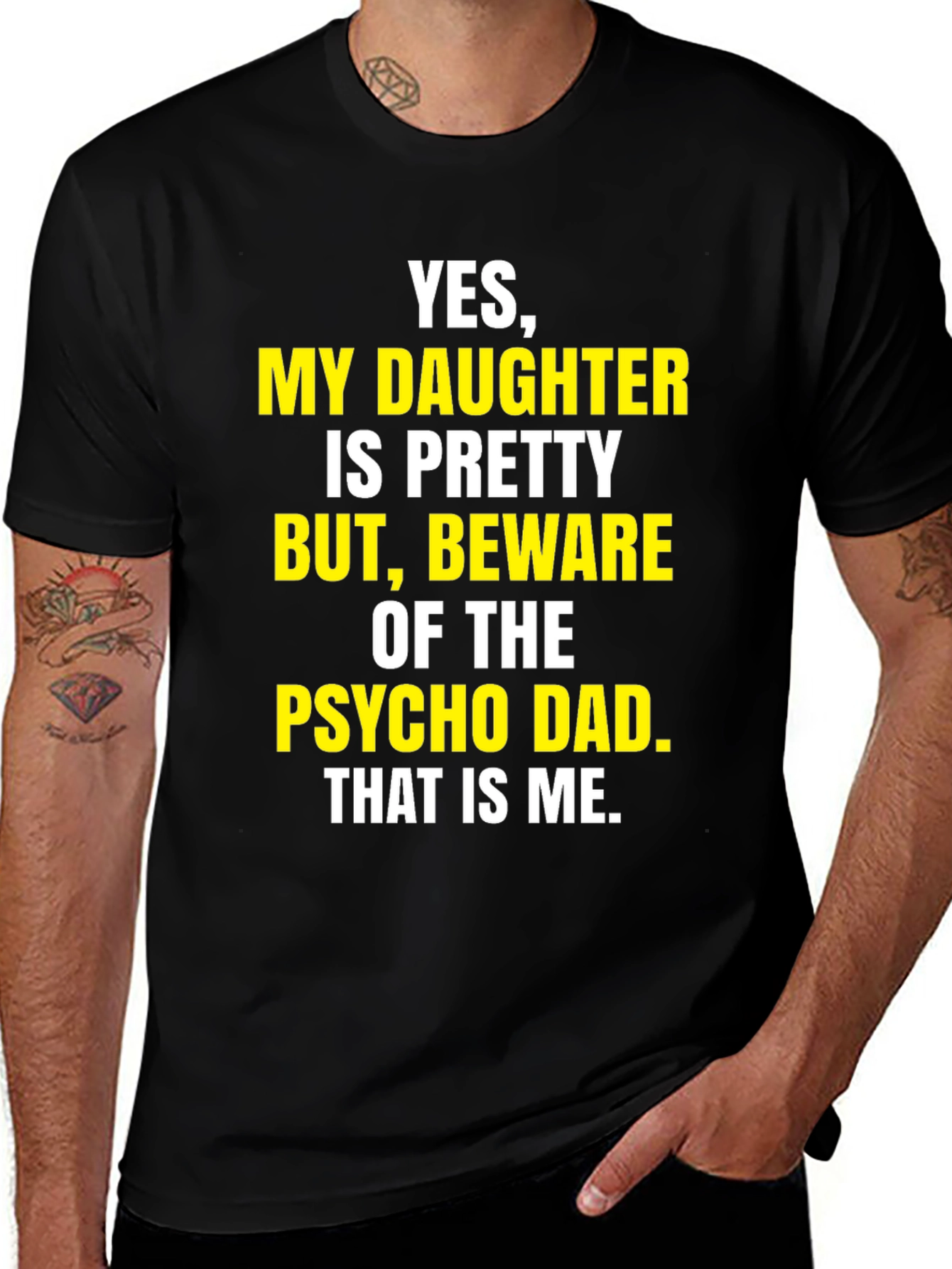 Beware Psycho Dad T-Shirt Funny Dad Tee