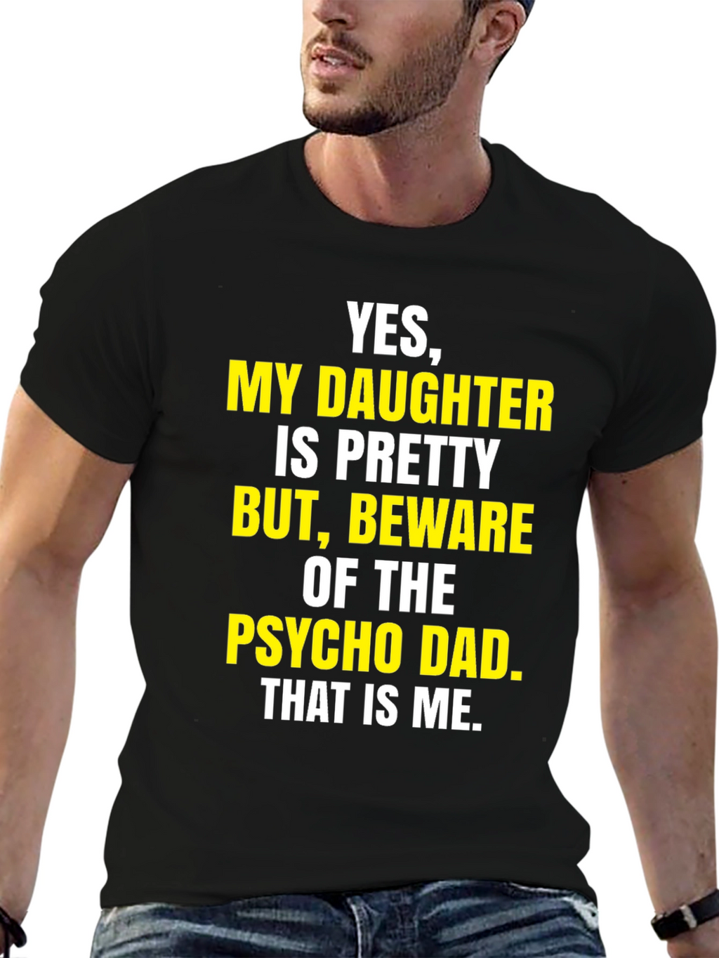 Beware Psycho Dad T-Shirt Funny Dad Tee