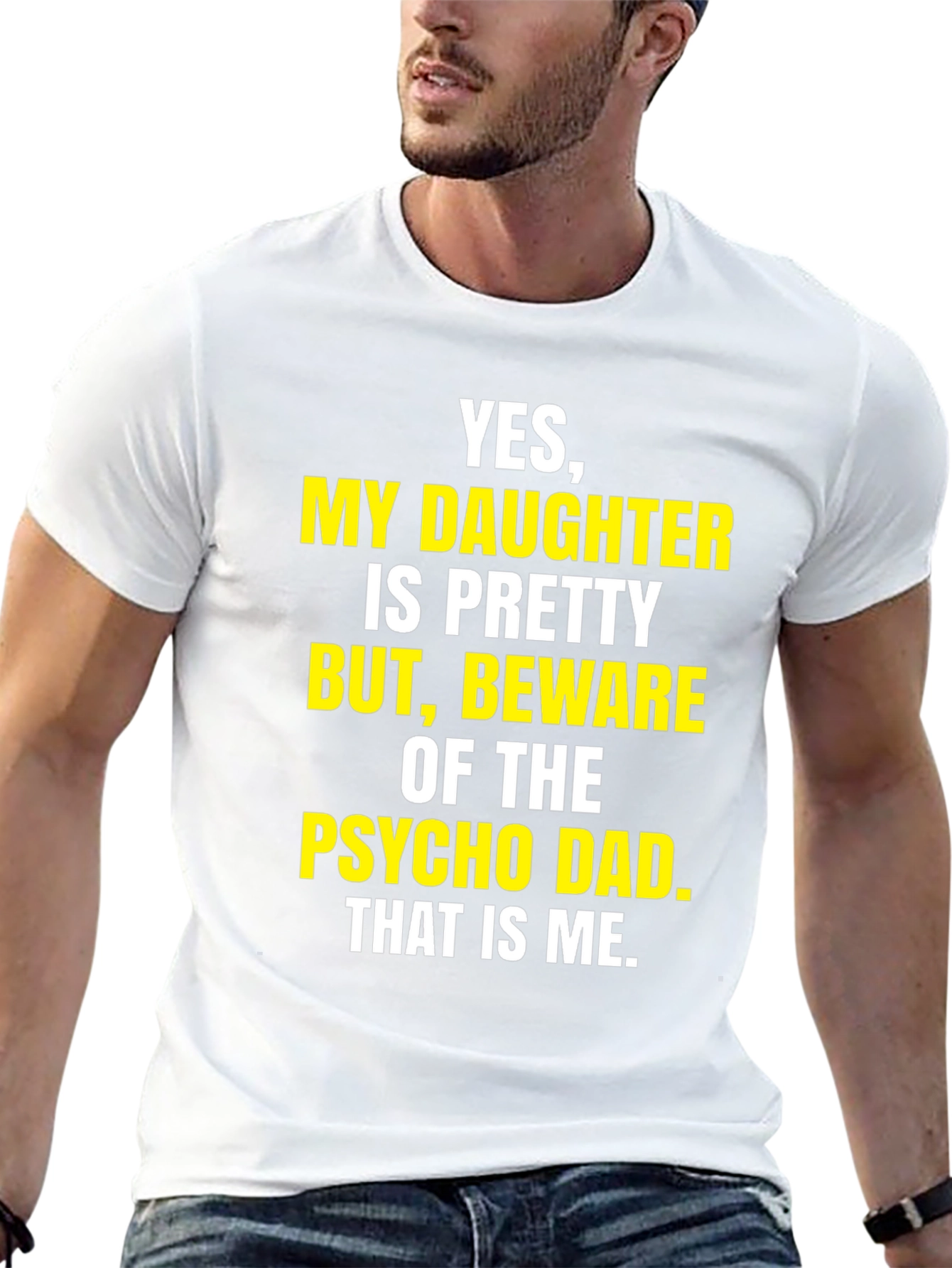 Beware Psycho Dad T-Shirt Funny Dad Tee