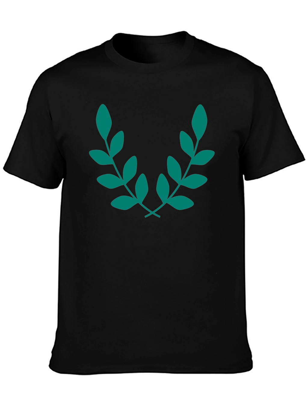Elegant Leaf Branch Black T-Shirt