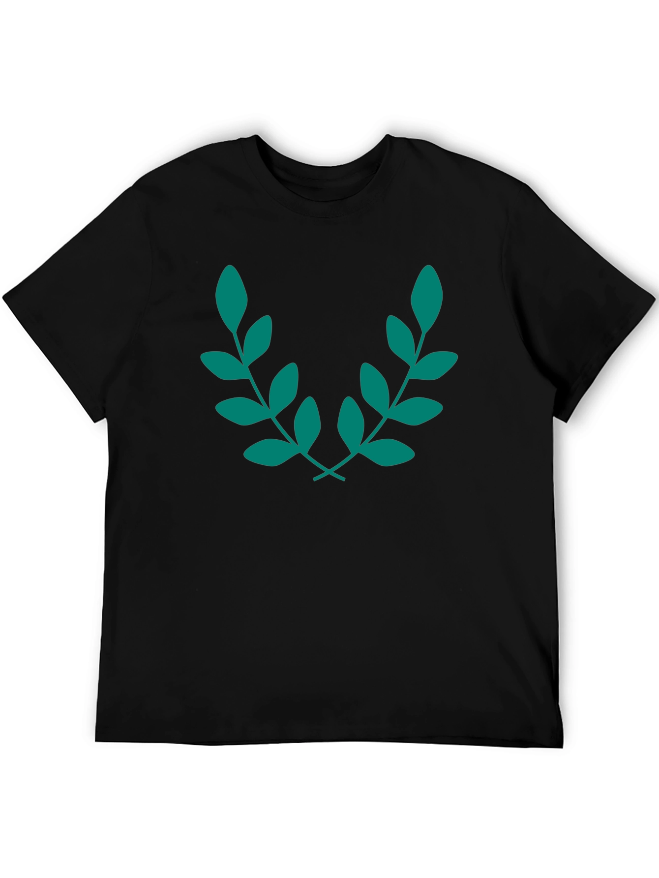 Elegant Leaf Branch Black T-Shirt
