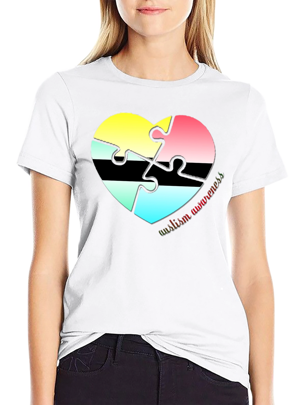 Autism Awareness Heart Puzzle T-Shirt