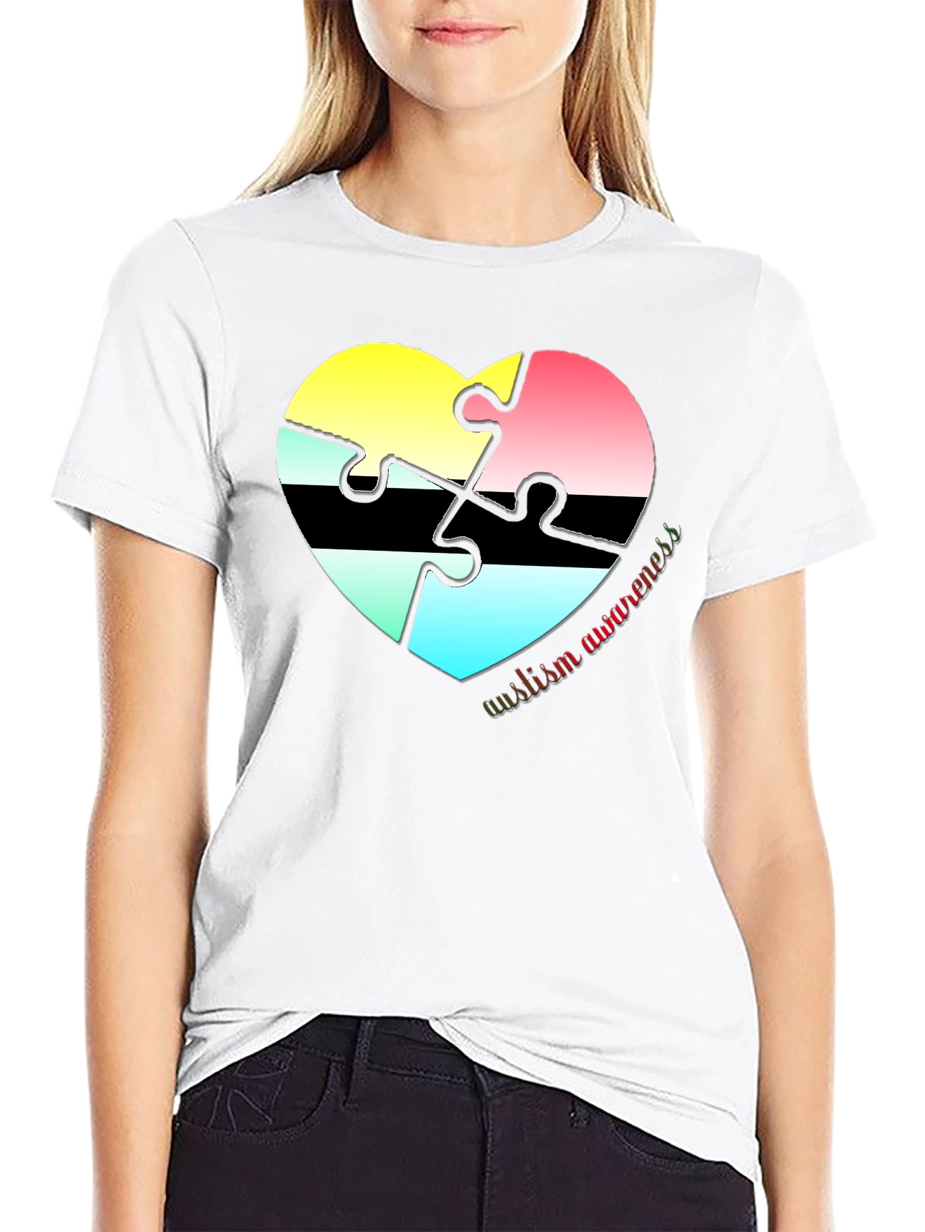 Autism Awareness Heart Puzzle T-Shirt