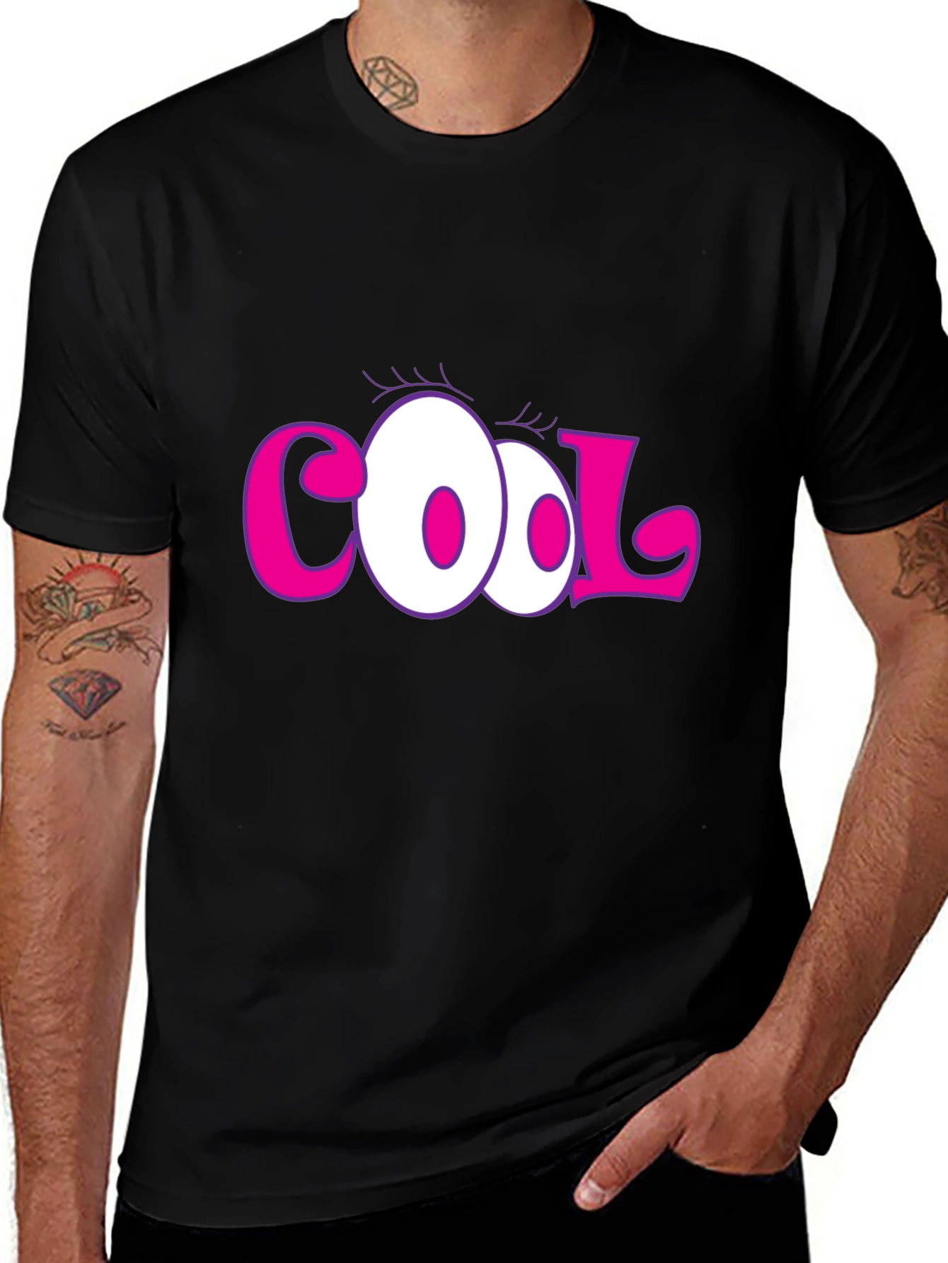Cool Cartoon Eyes Graphic T-Shirt