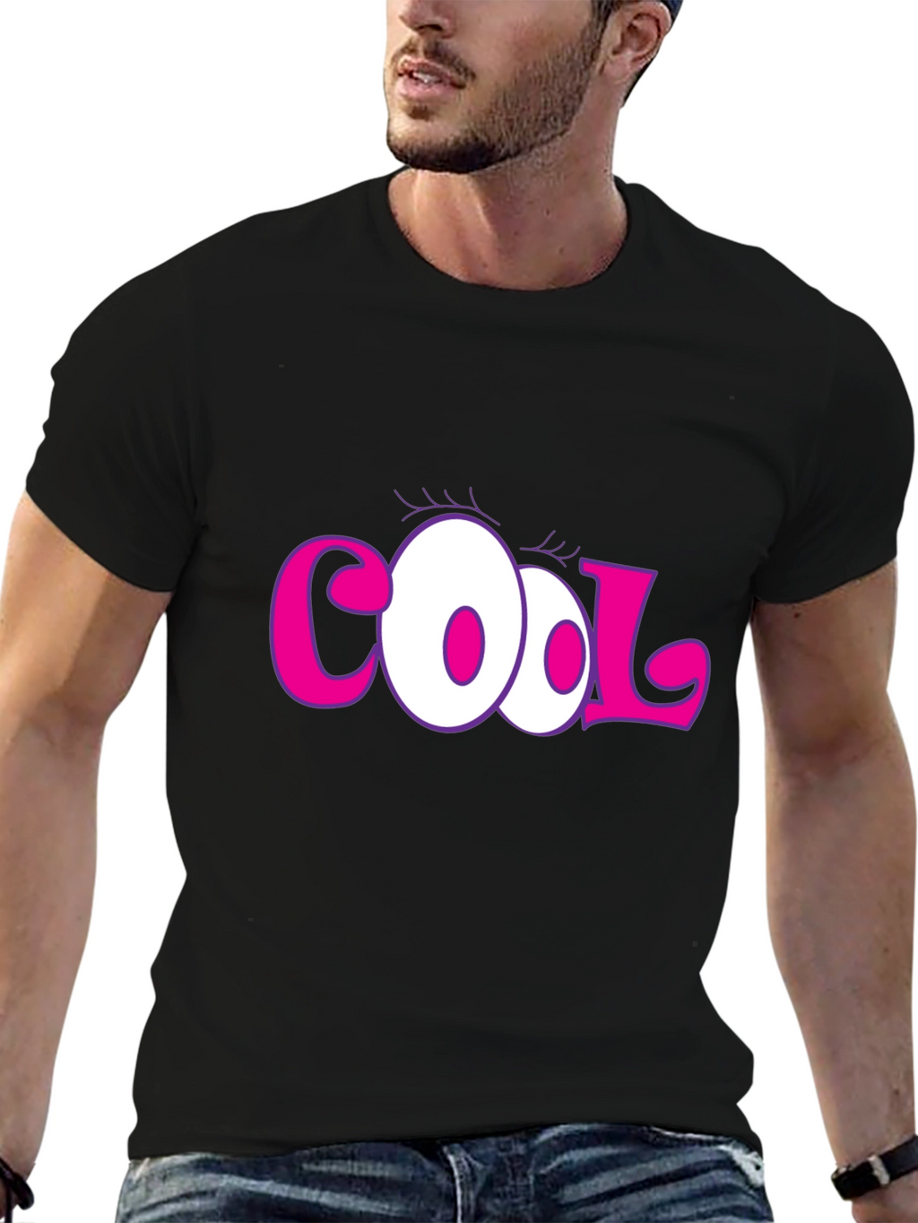 Cool Cartoon Eyes Graphic T-Shirt