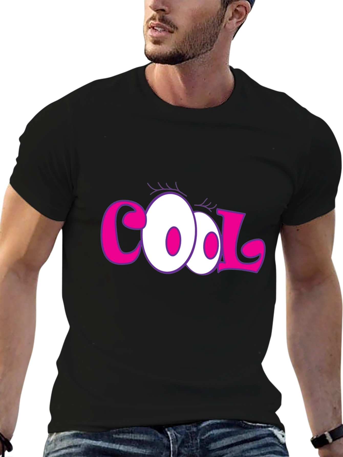 Cool Cartoon Eyes Graphic T-Shirt
