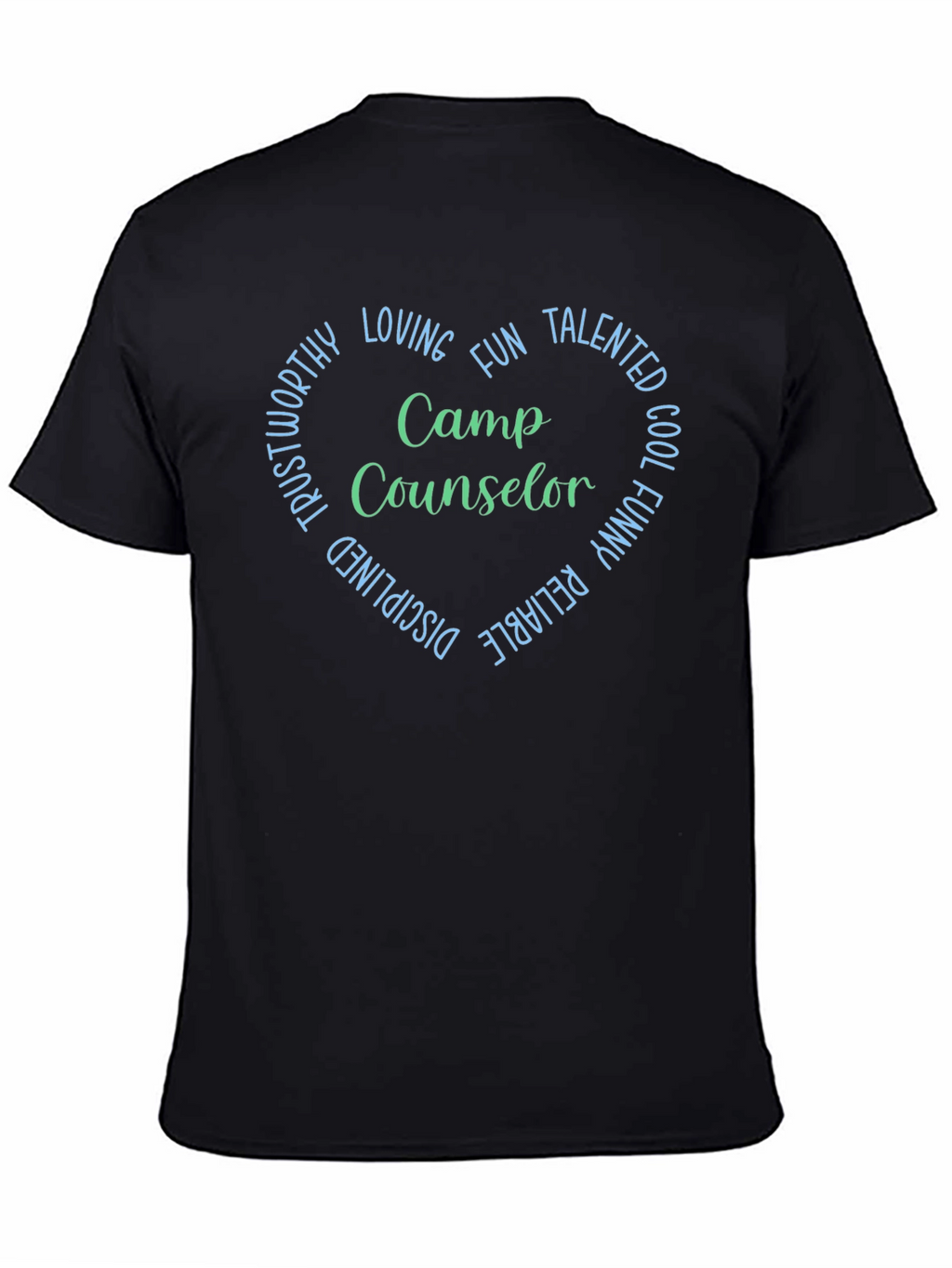 Camp Counselor Heart T-Shirt - Black