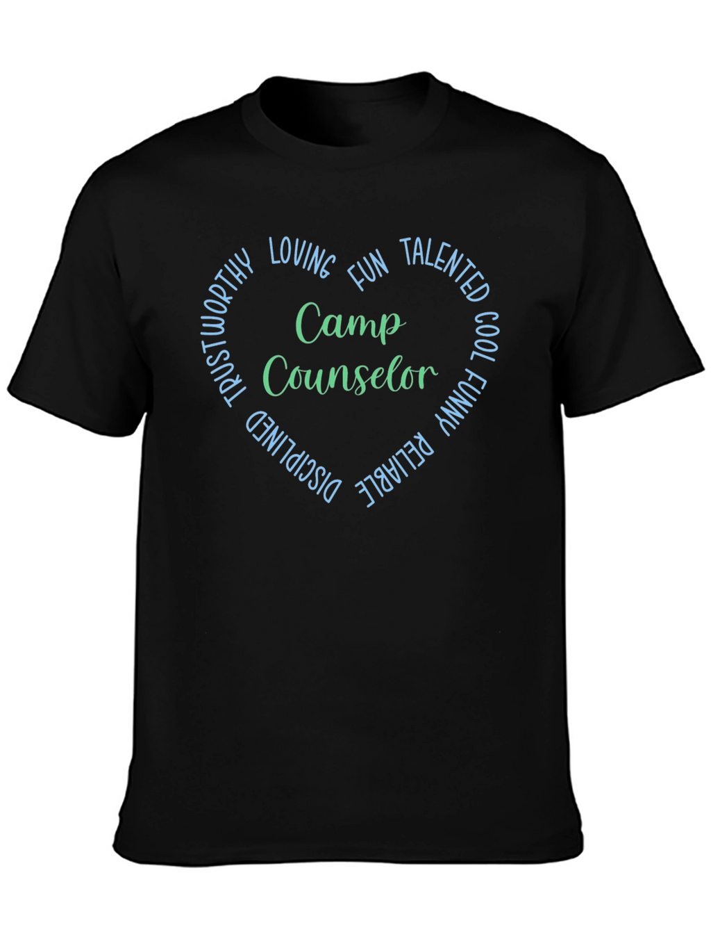 Camp Counselor Heart T-Shirt - Black
