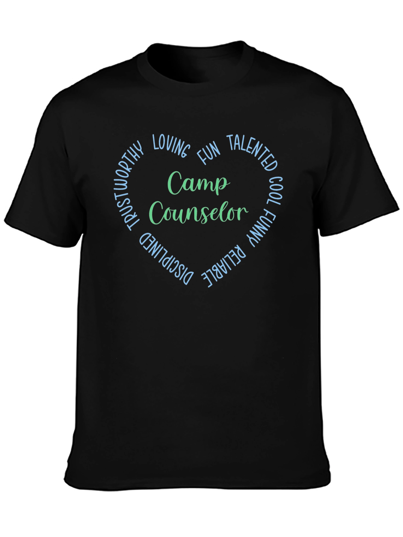 Camp Counselor Heart T-Shirt - Black