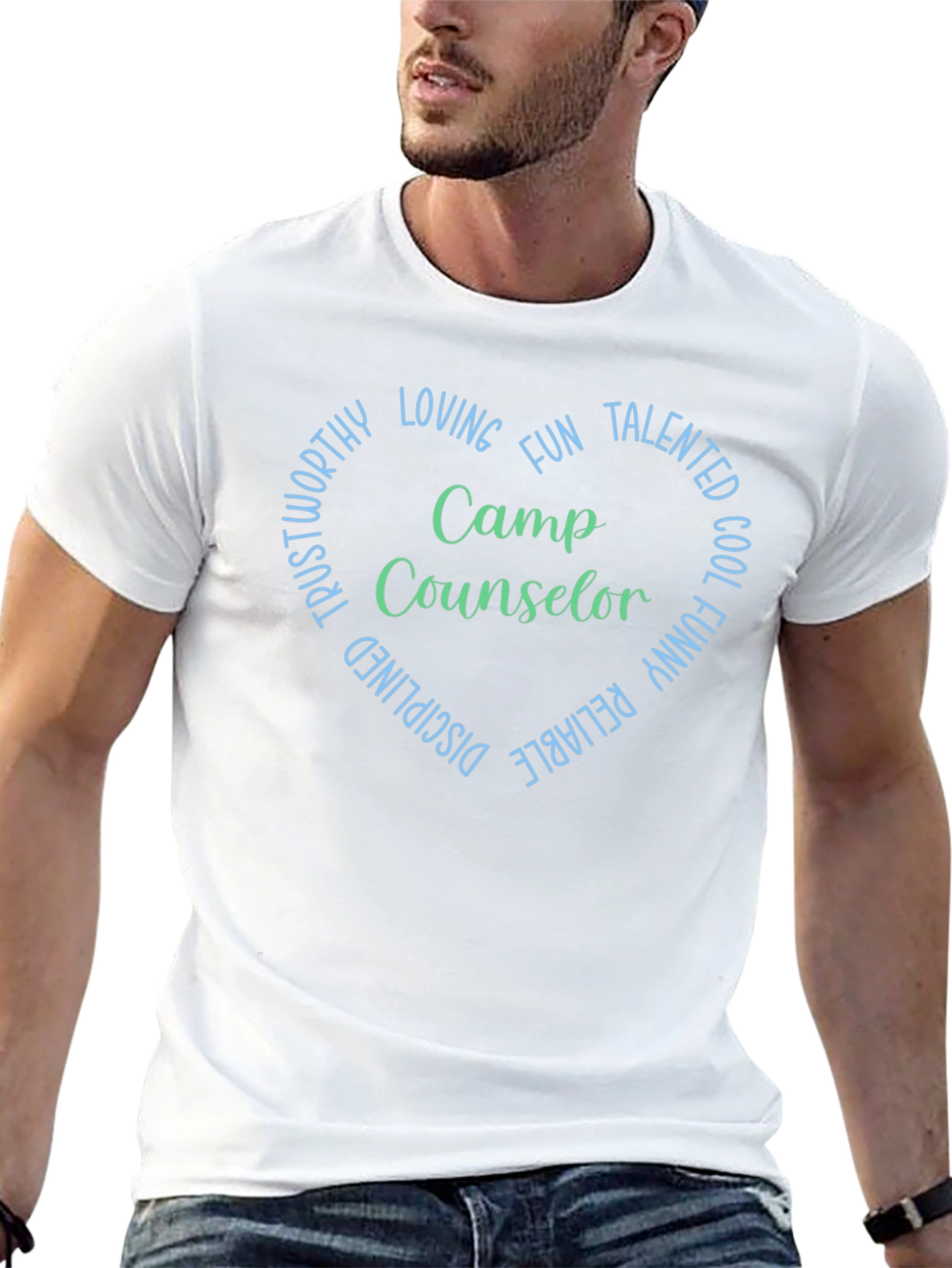 Camp Counselor Heart T-Shirt - Black