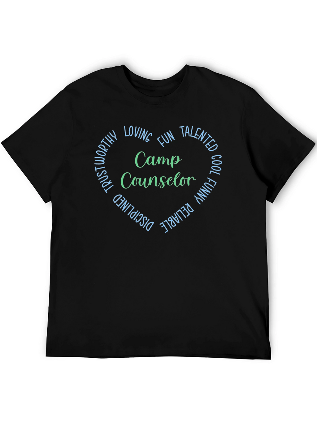 Camp Counselor Heart T-Shirt - Black