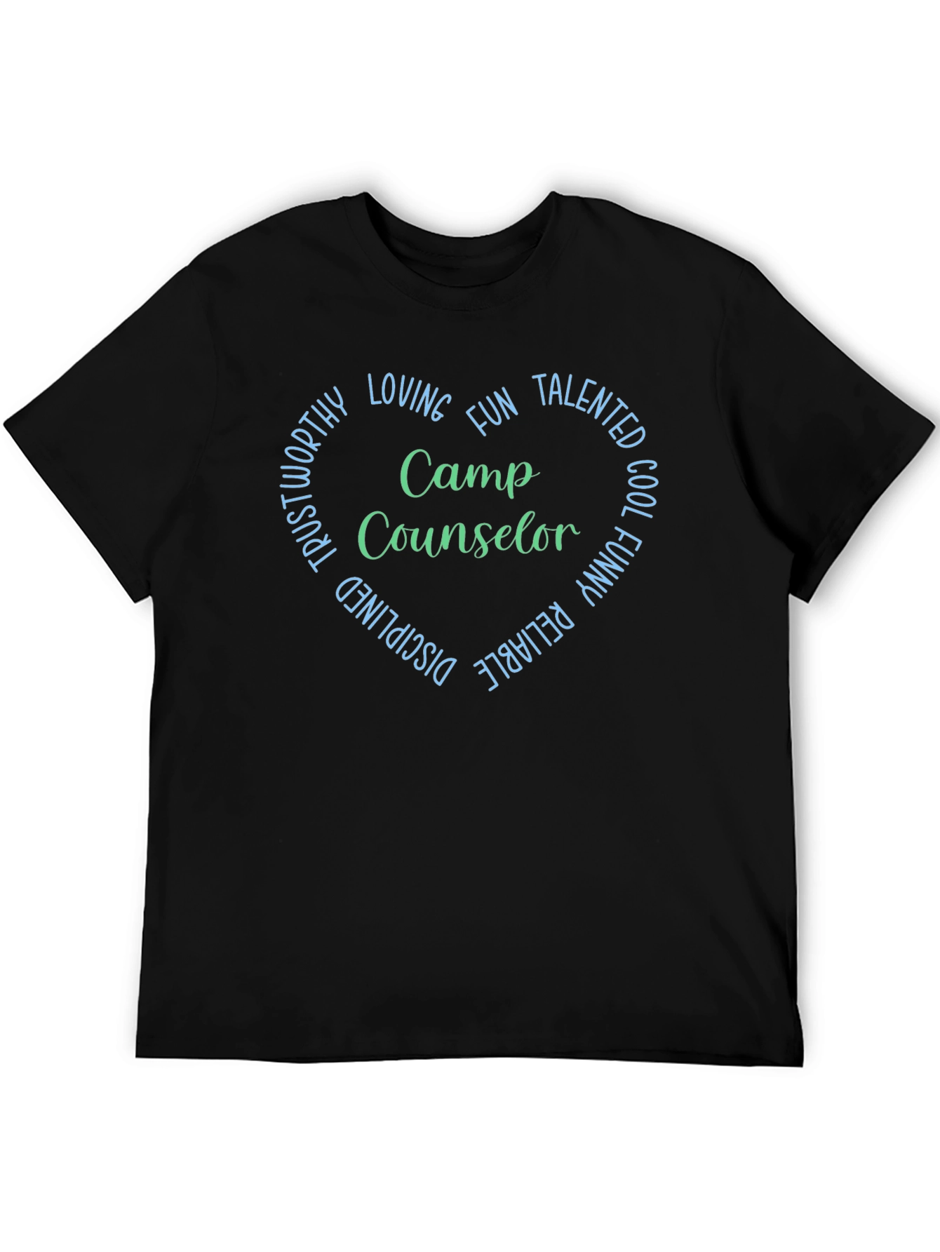 Camp Counselor Heart T-Shirt - Black