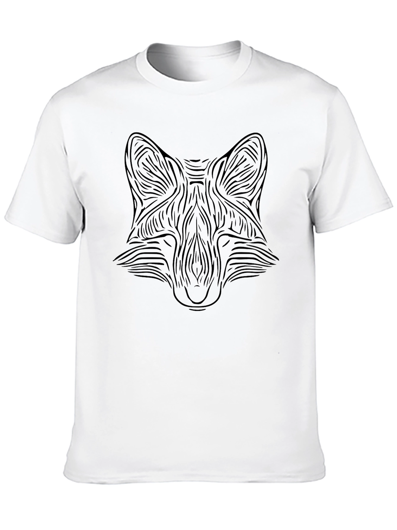 Abstract Fox Graphic Tee - Mens Black T-Shirt