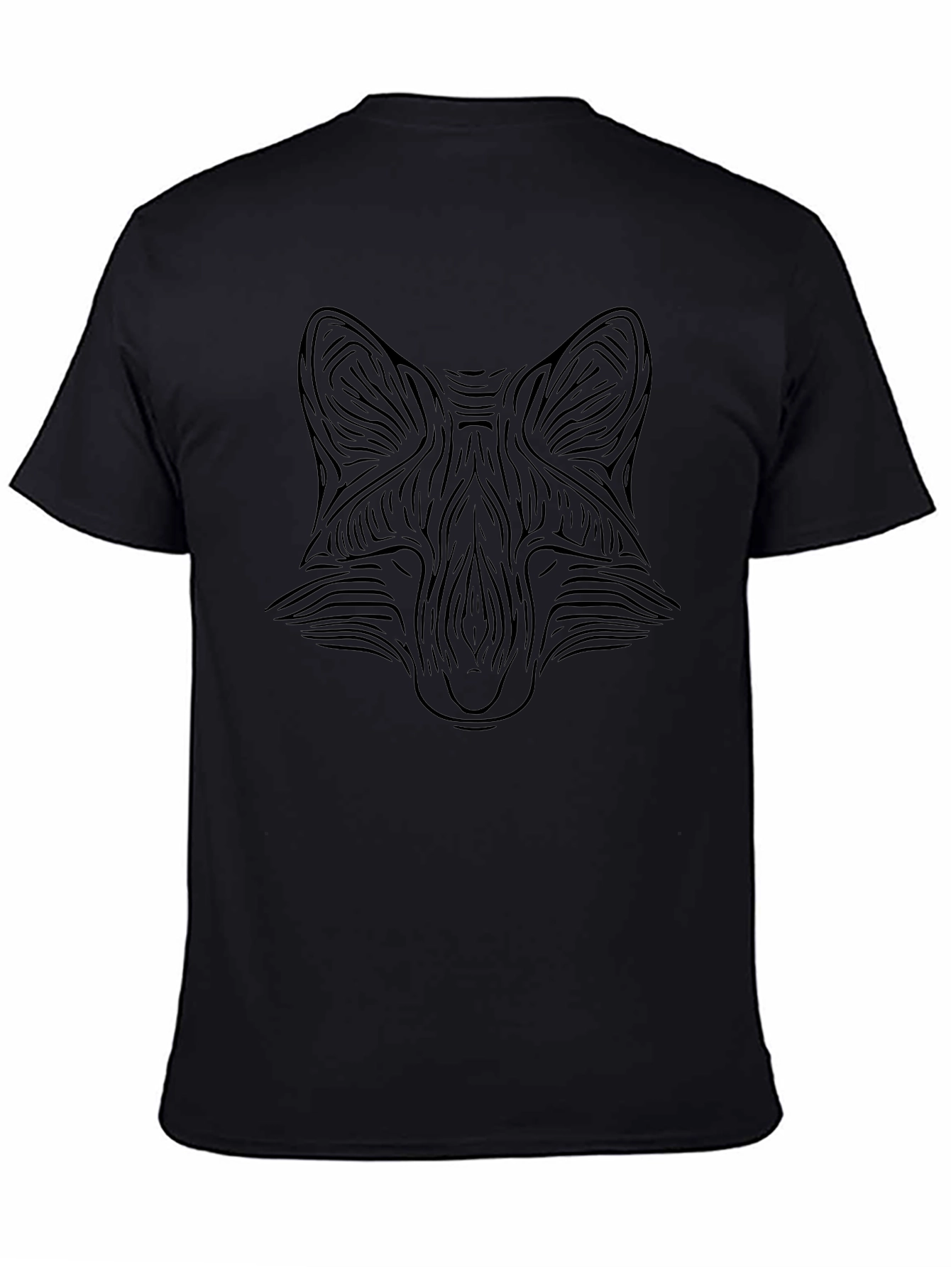 Abstract Fox Graphic Tee - Mens Black T-Shirt