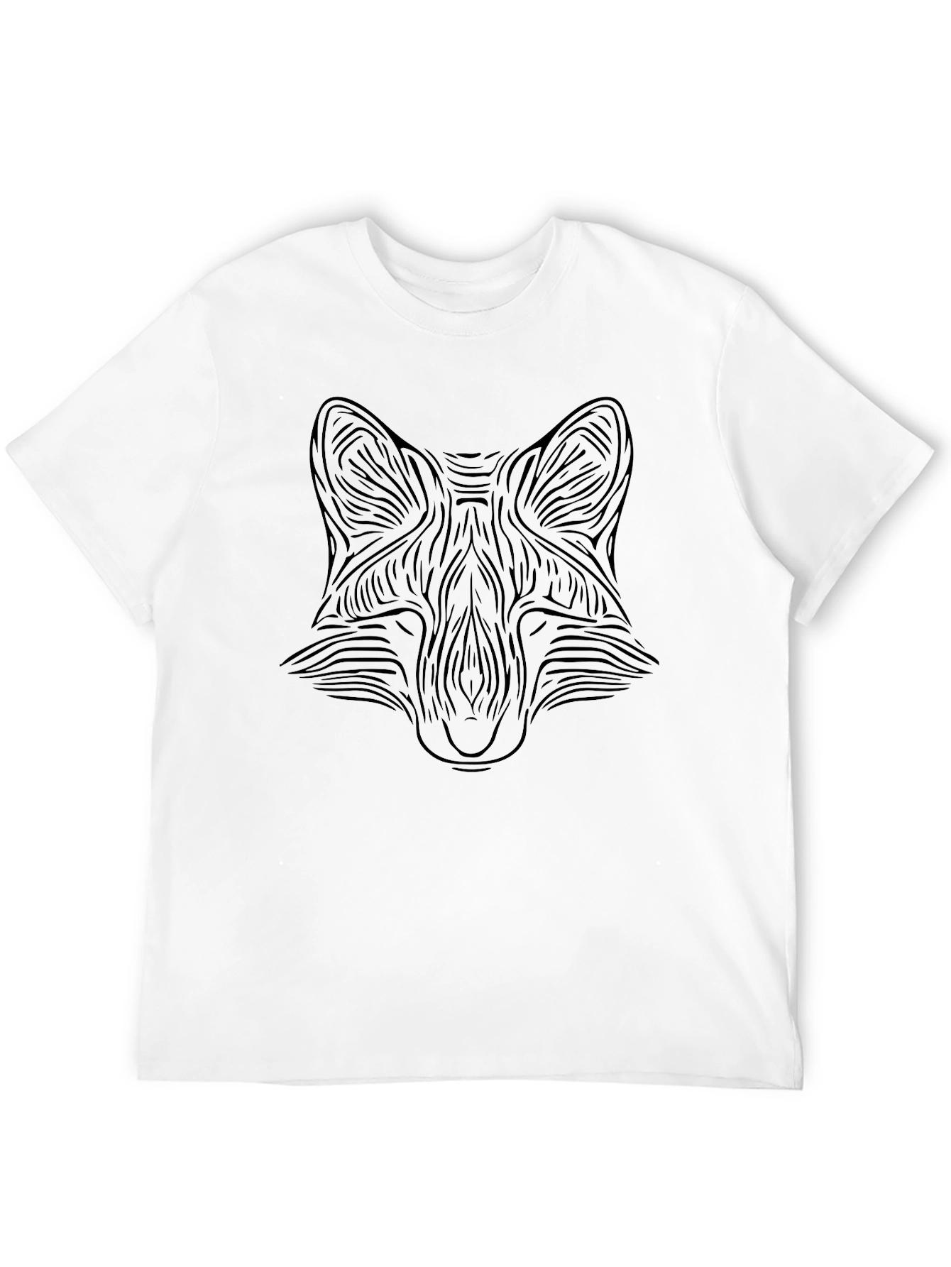 Abstract Fox Graphic Tee - Mens Black T-Shirt