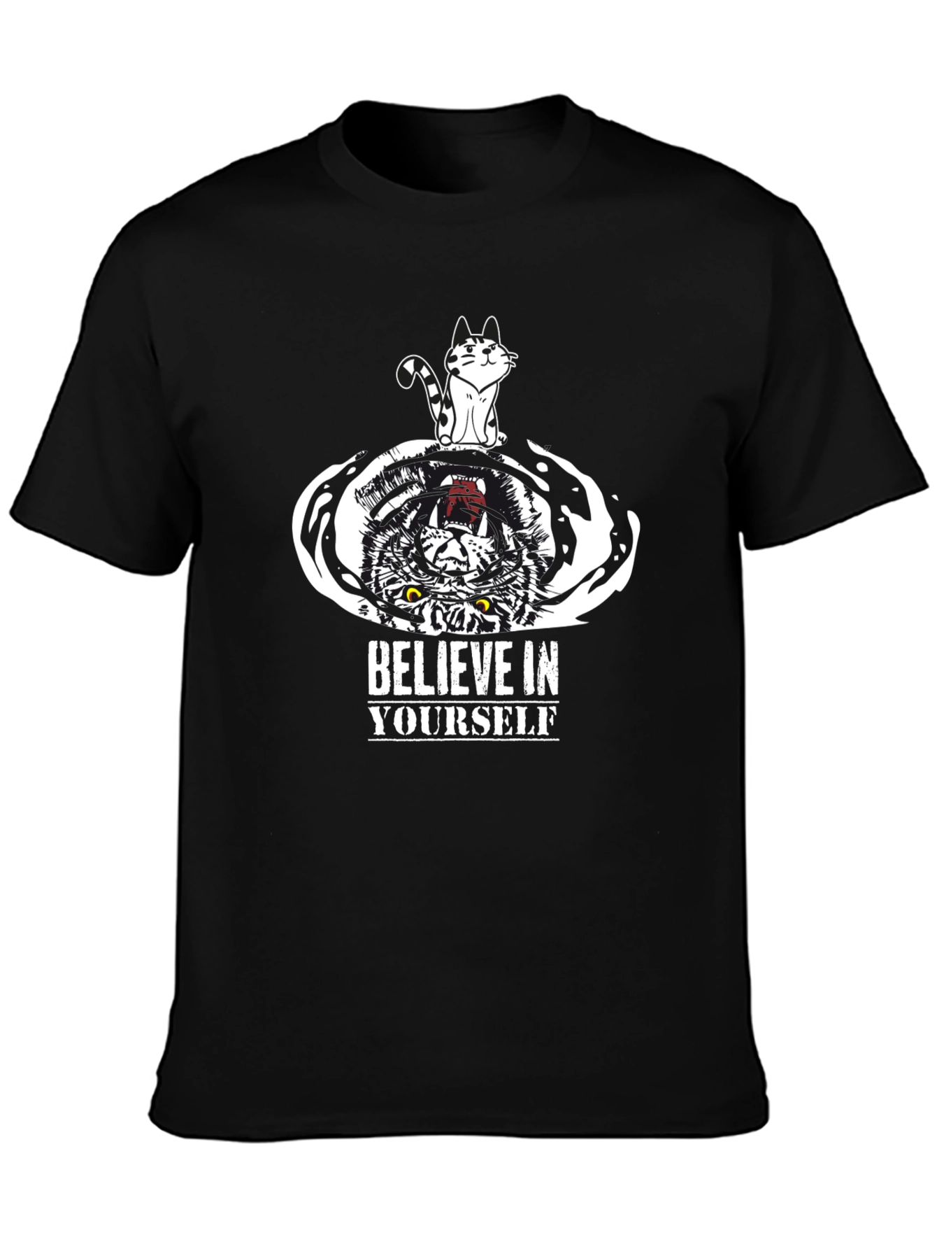 Believe In Yourself Cat and Tiger Graphic Tee