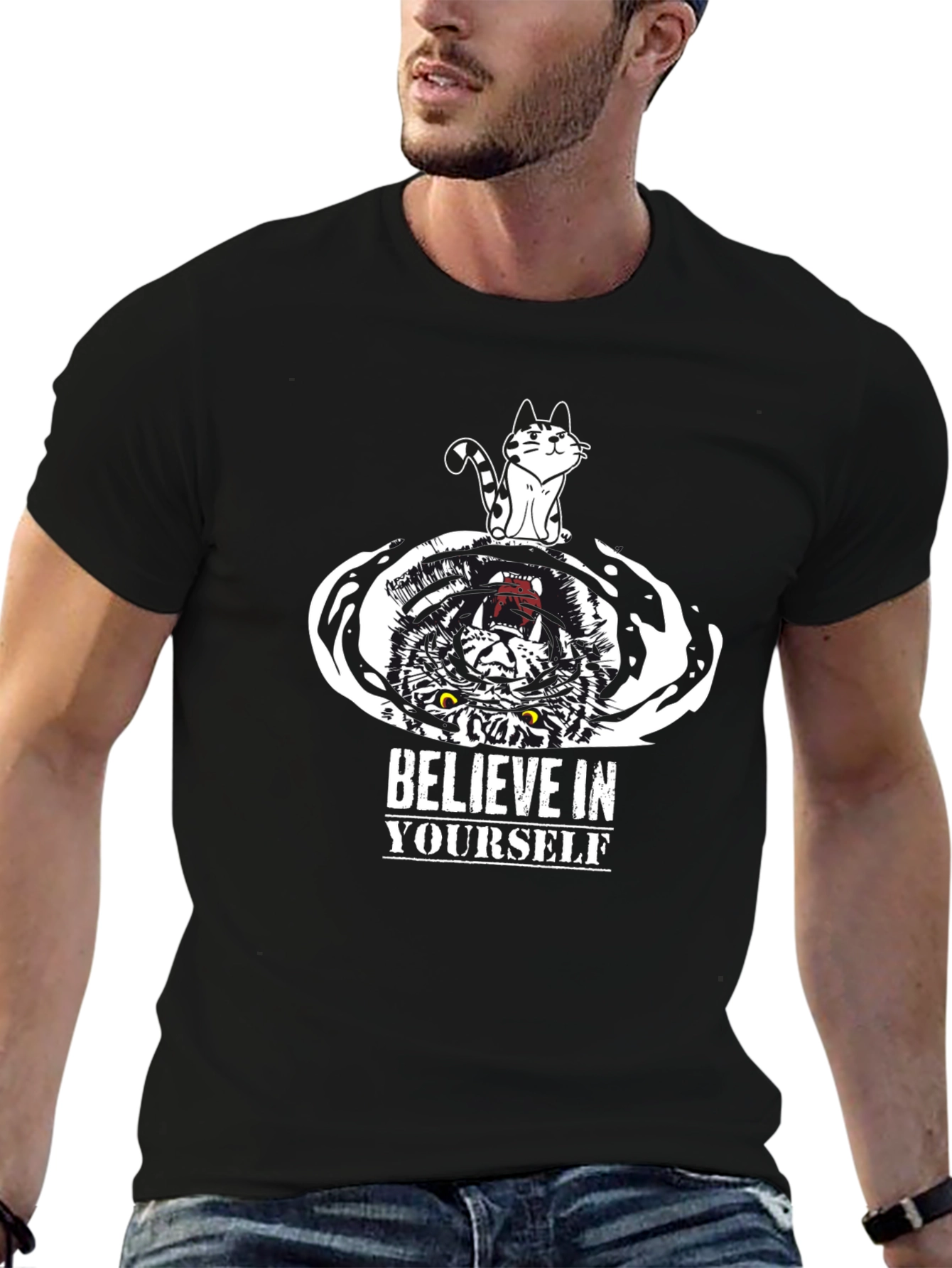 Believe In Yourself Cat and Tiger Graphic Tee