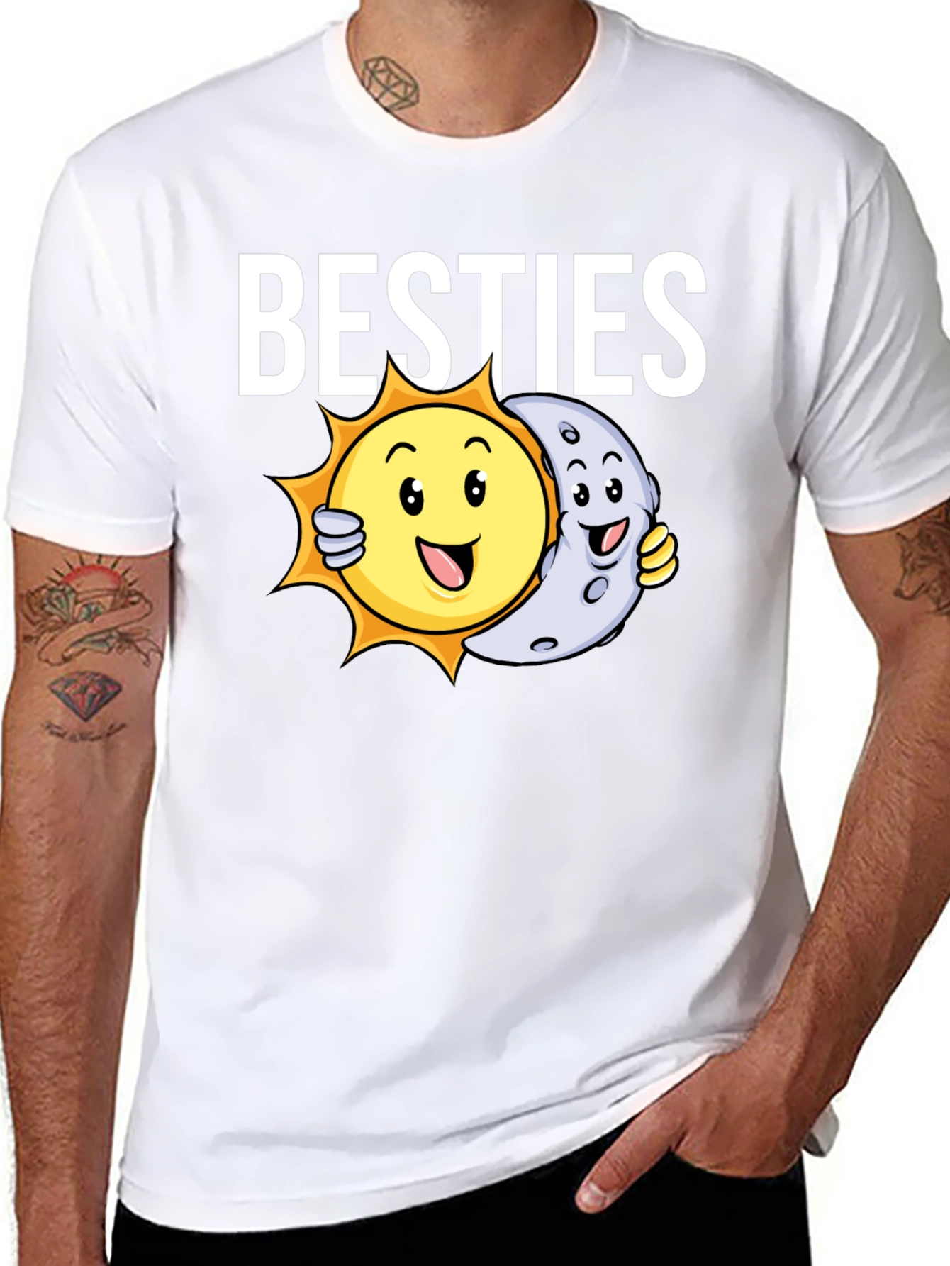 Besties T-Shirt - Sun and Moon Graphic Tee