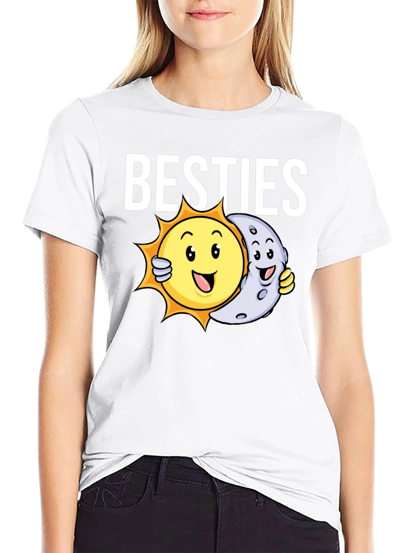 Besties T-Shirt - Sun and Moon Graphic Tee