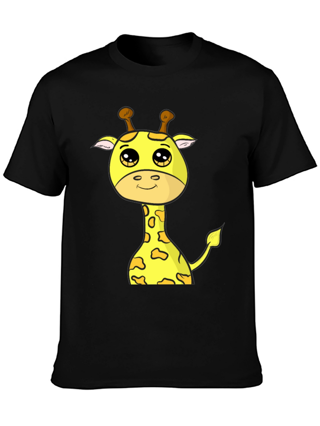 Cute Giraffe Graphic T-Shirt - Black
