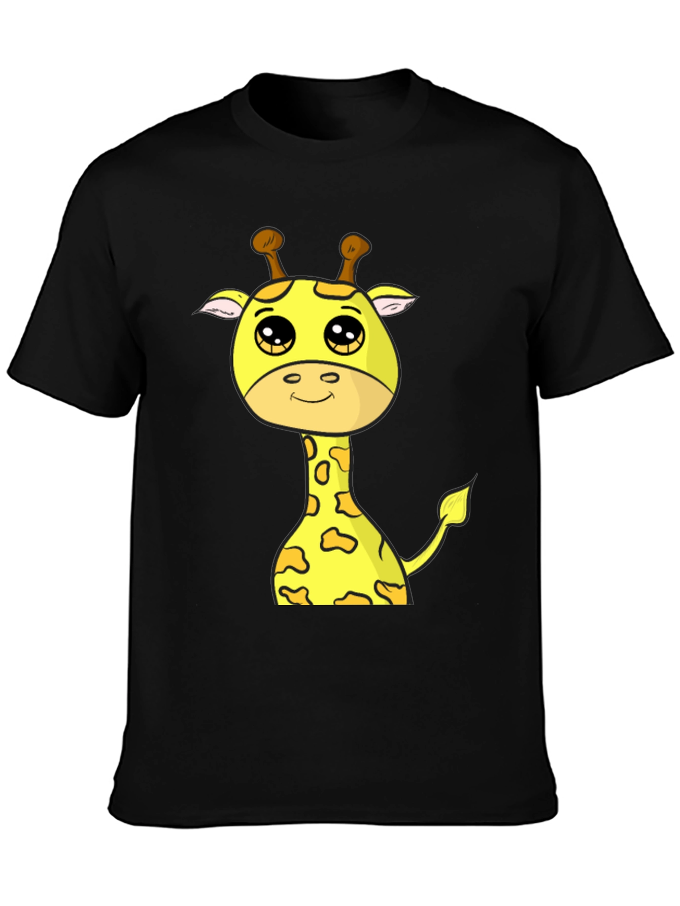 Cute Giraffe Graphic T-Shirt - Black