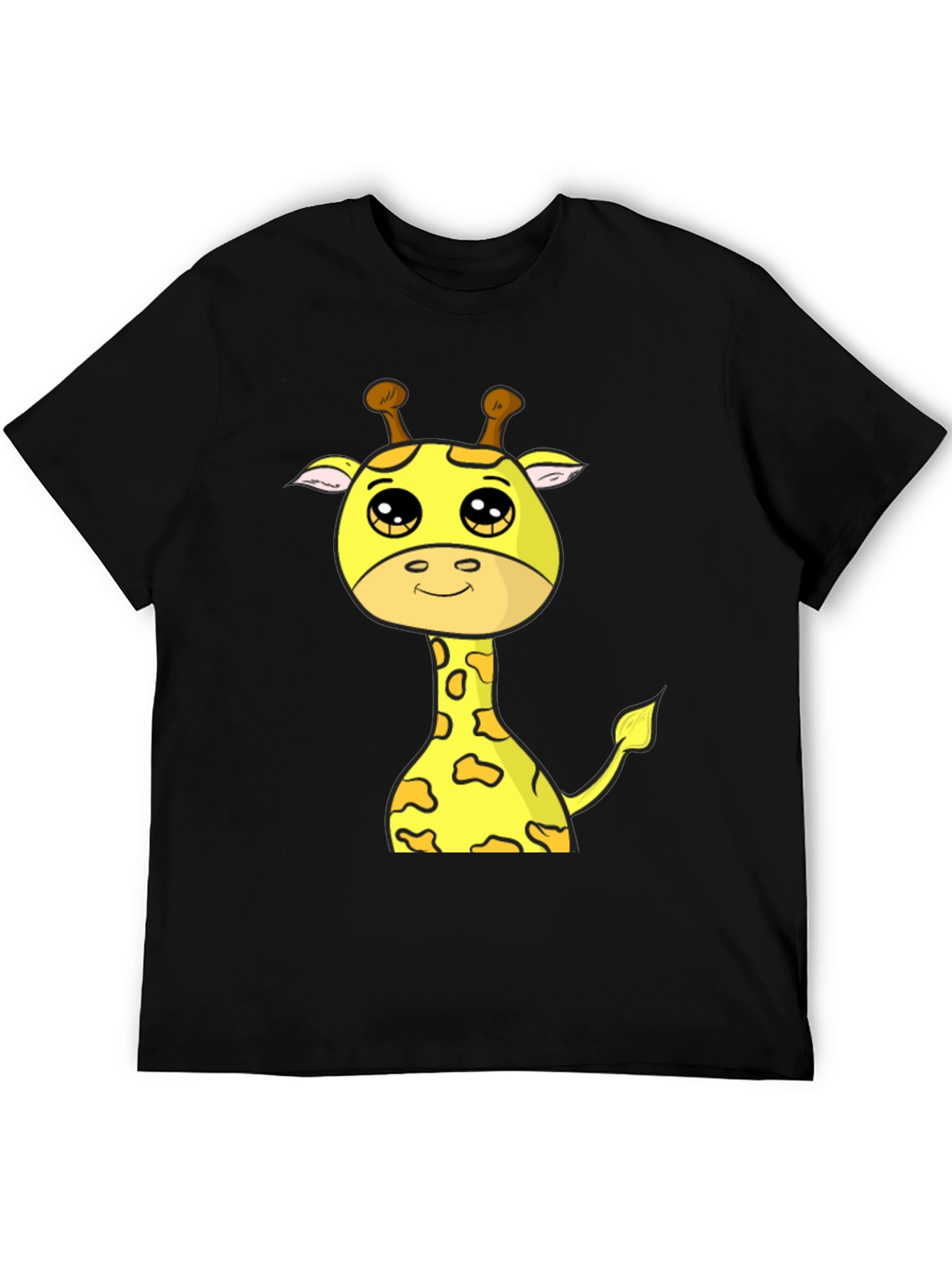 Cute Giraffe Graphic T-Shirt - Black