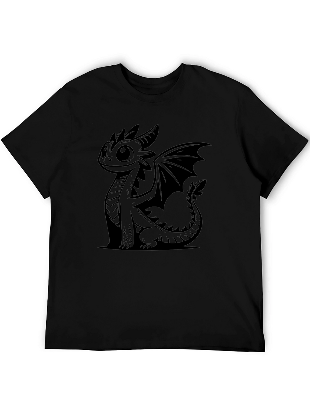 Cute Dragon Graphic Black T-Shirt
