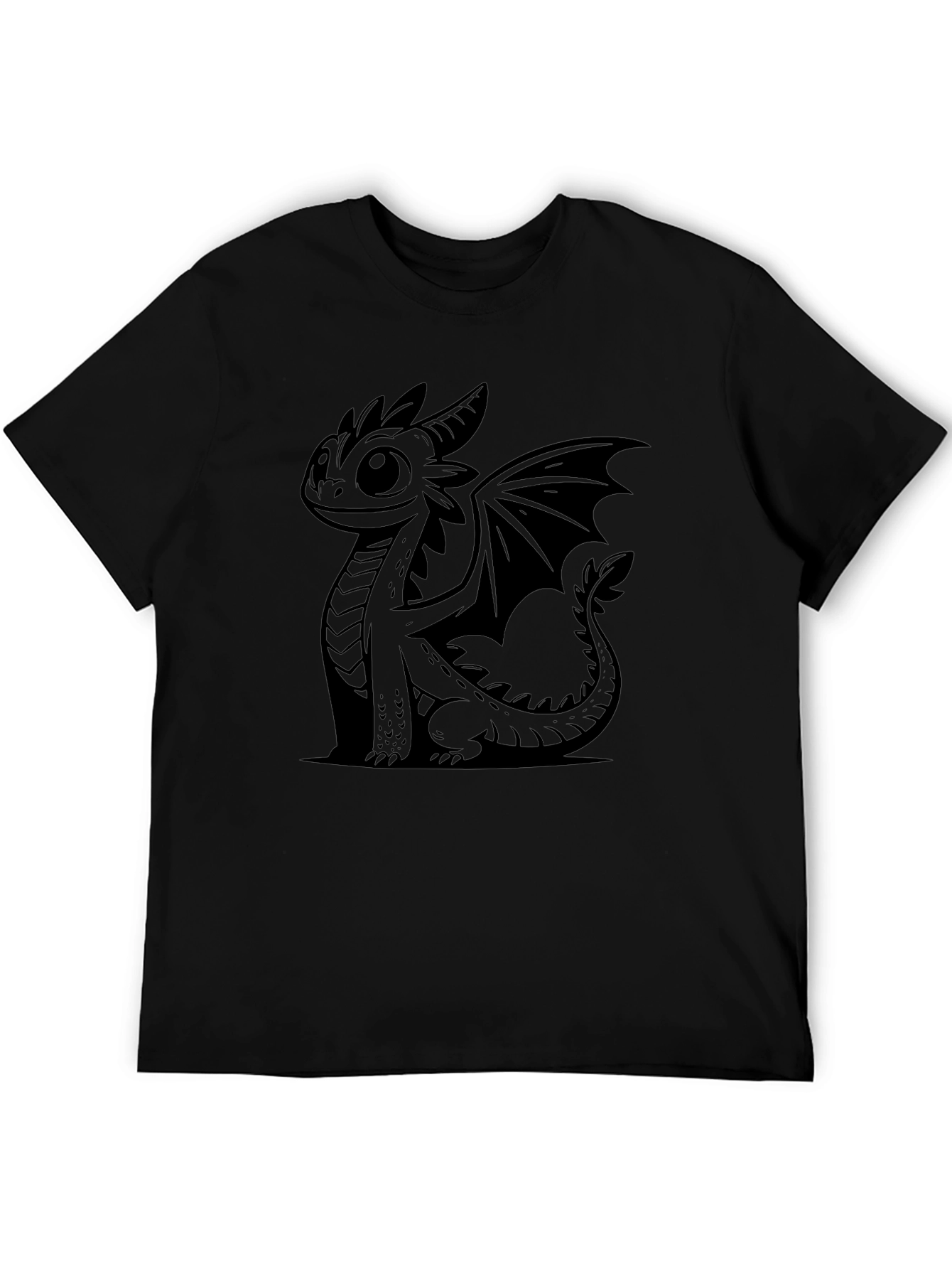 Cute Dragon Graphic Black T-Shirt