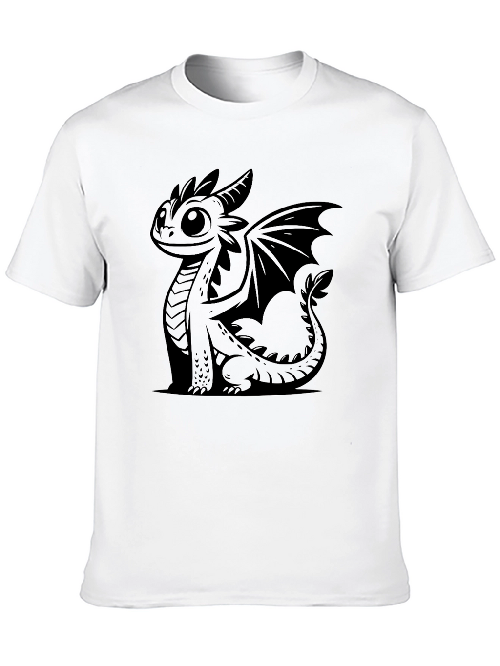 Cute Dragon Graphic Black T-Shirt