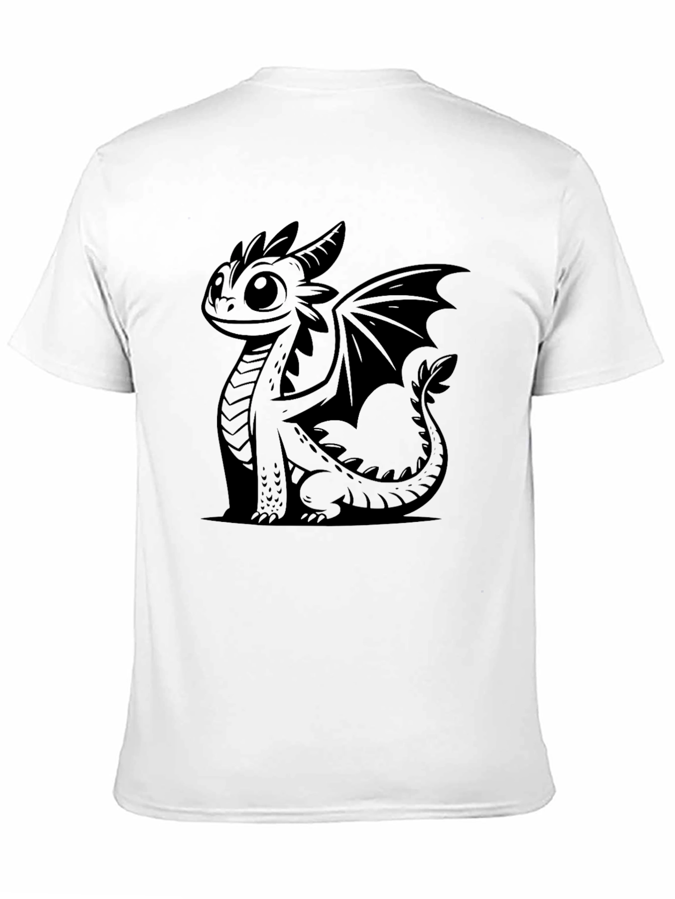 Cute Dragon Graphic Black T-Shirt