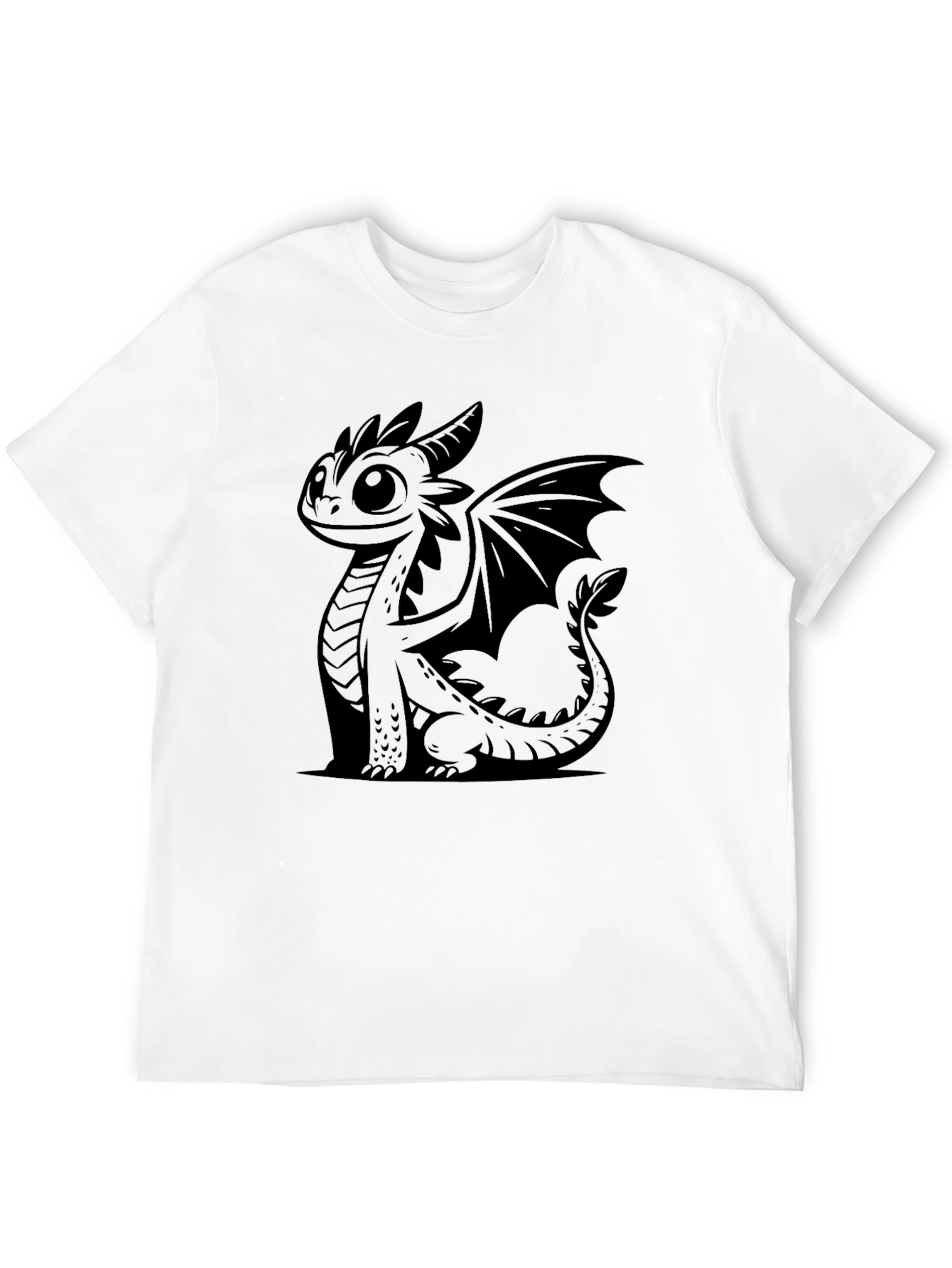 Cute Dragon Graphic Black T-Shirt