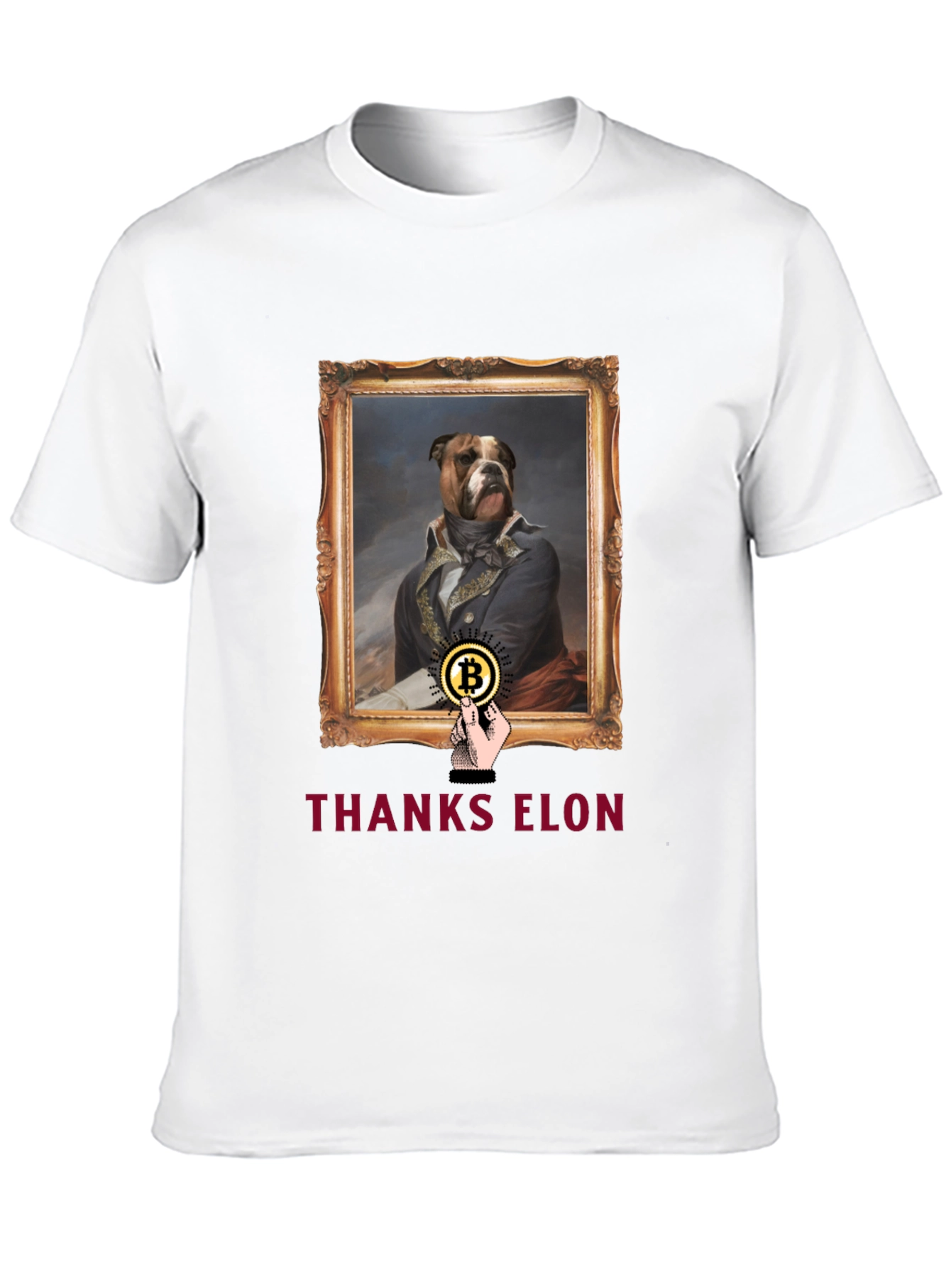 Dog Painting Bitcoin T-Shirt - Thanks Elon Tee