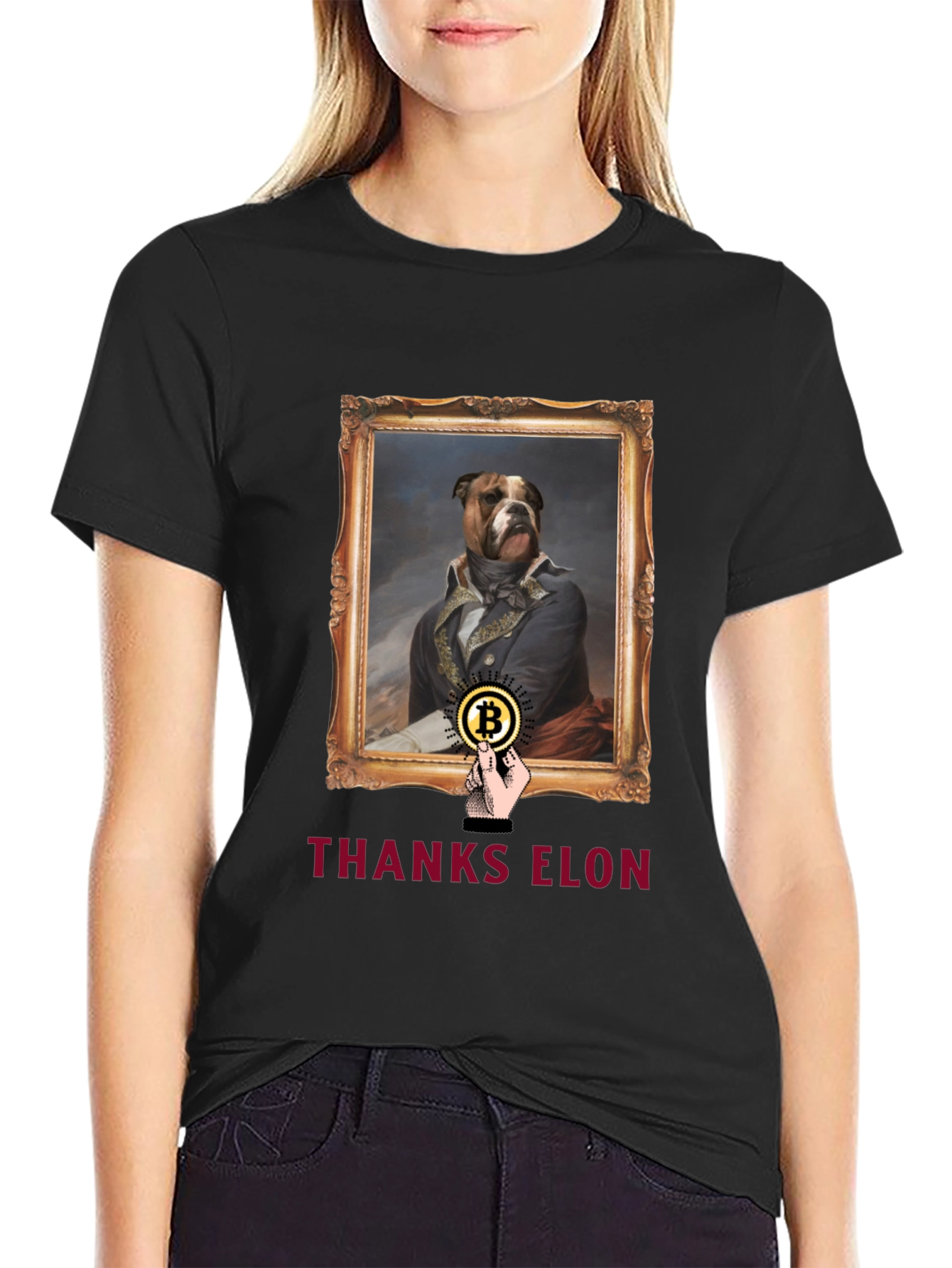 Dog Painting Bitcoin T-Shirt - Thanks Elon Tee