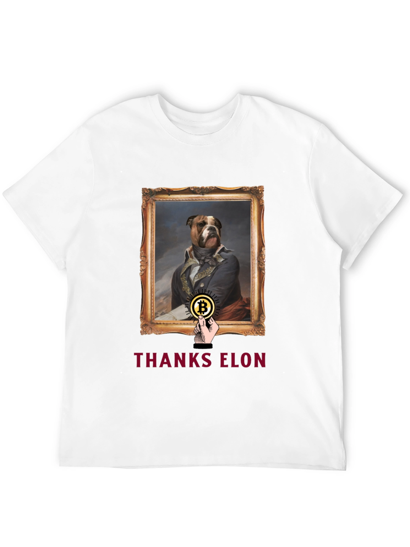 Dog Painting Bitcoin T-Shirt - Thanks Elon Tee