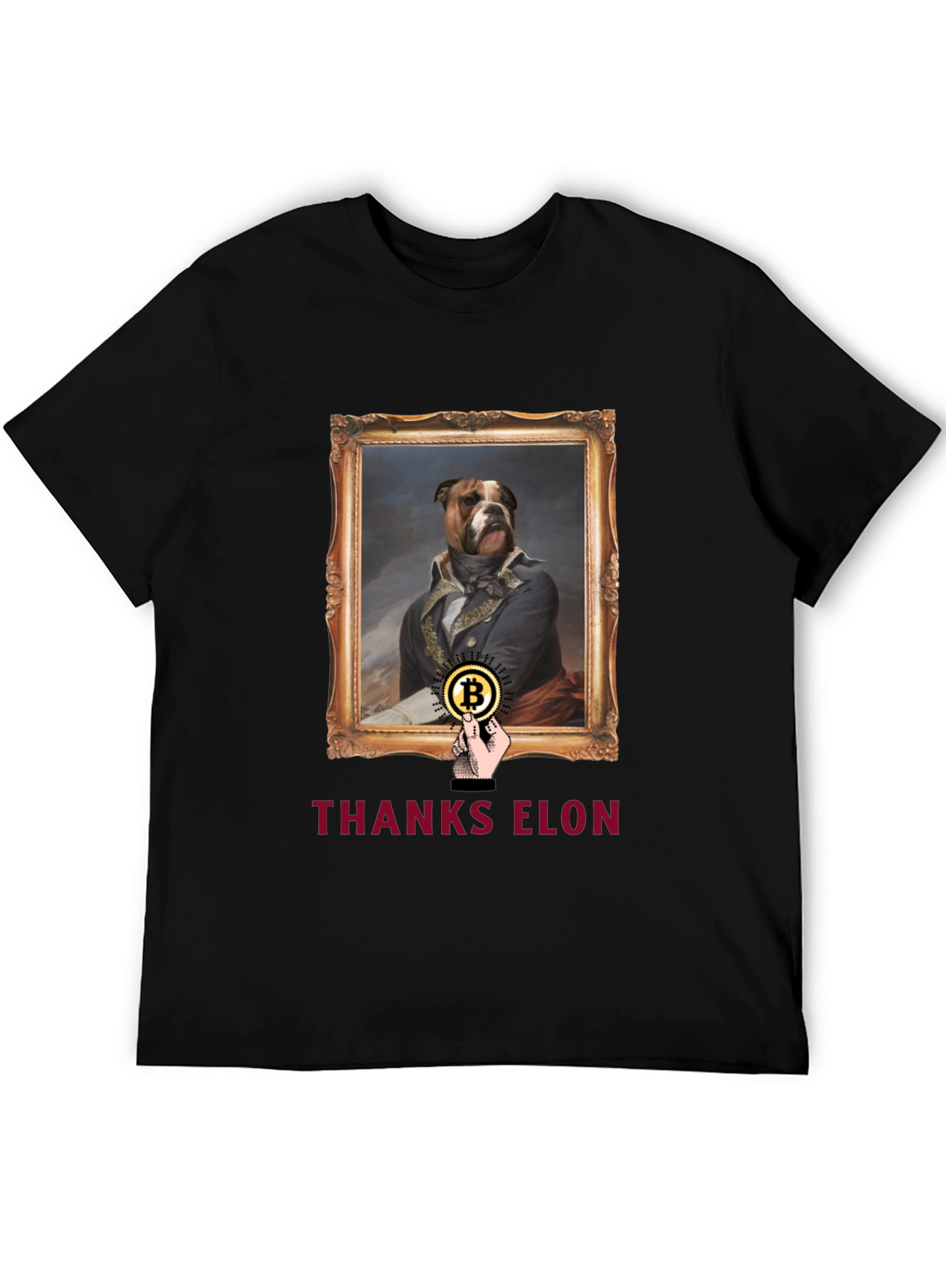 Dog Painting Bitcoin T-Shirt - Thanks Elon Tee